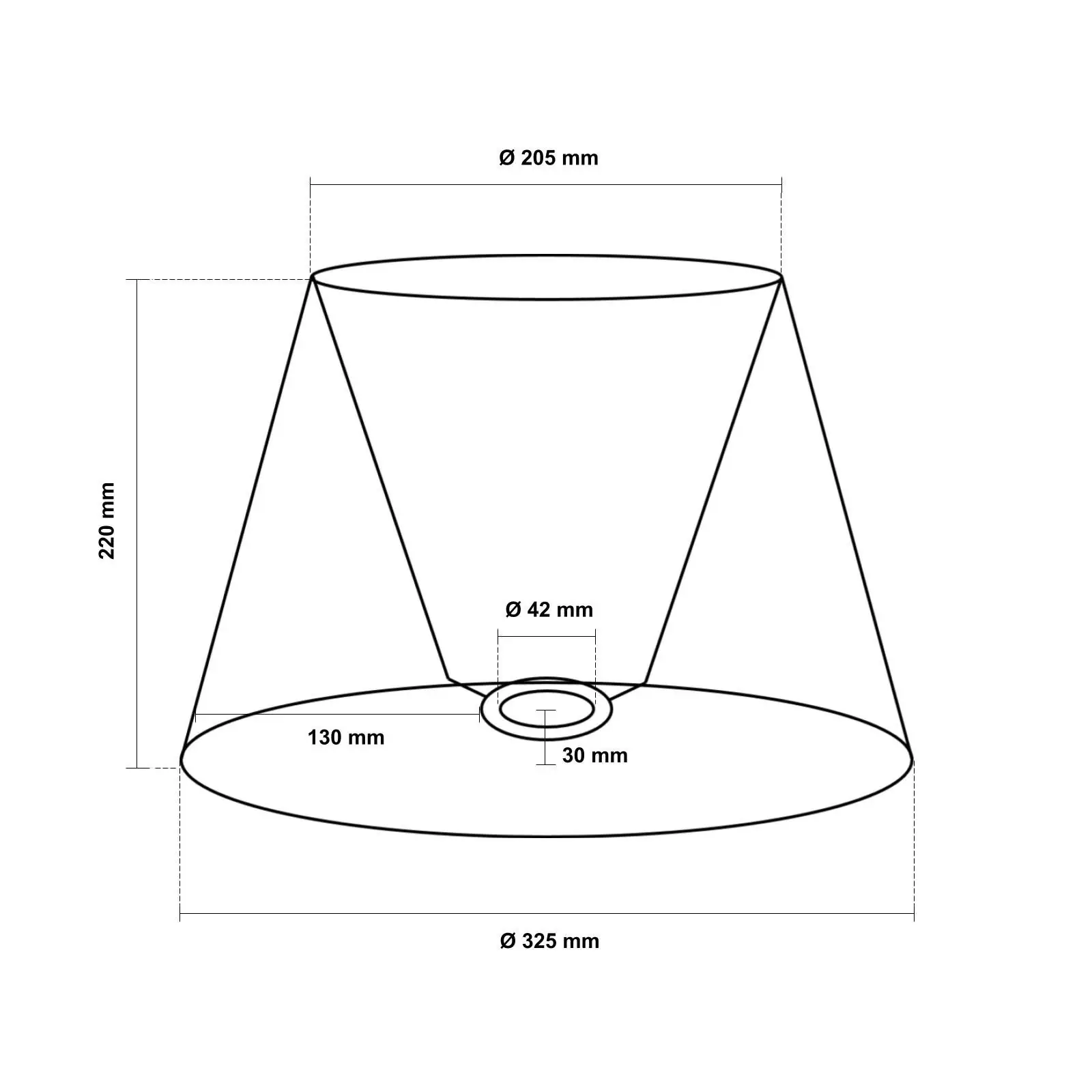 Tekstilni abažur 4-1208, 200x320 mm, beli sa hrom rubom - 4