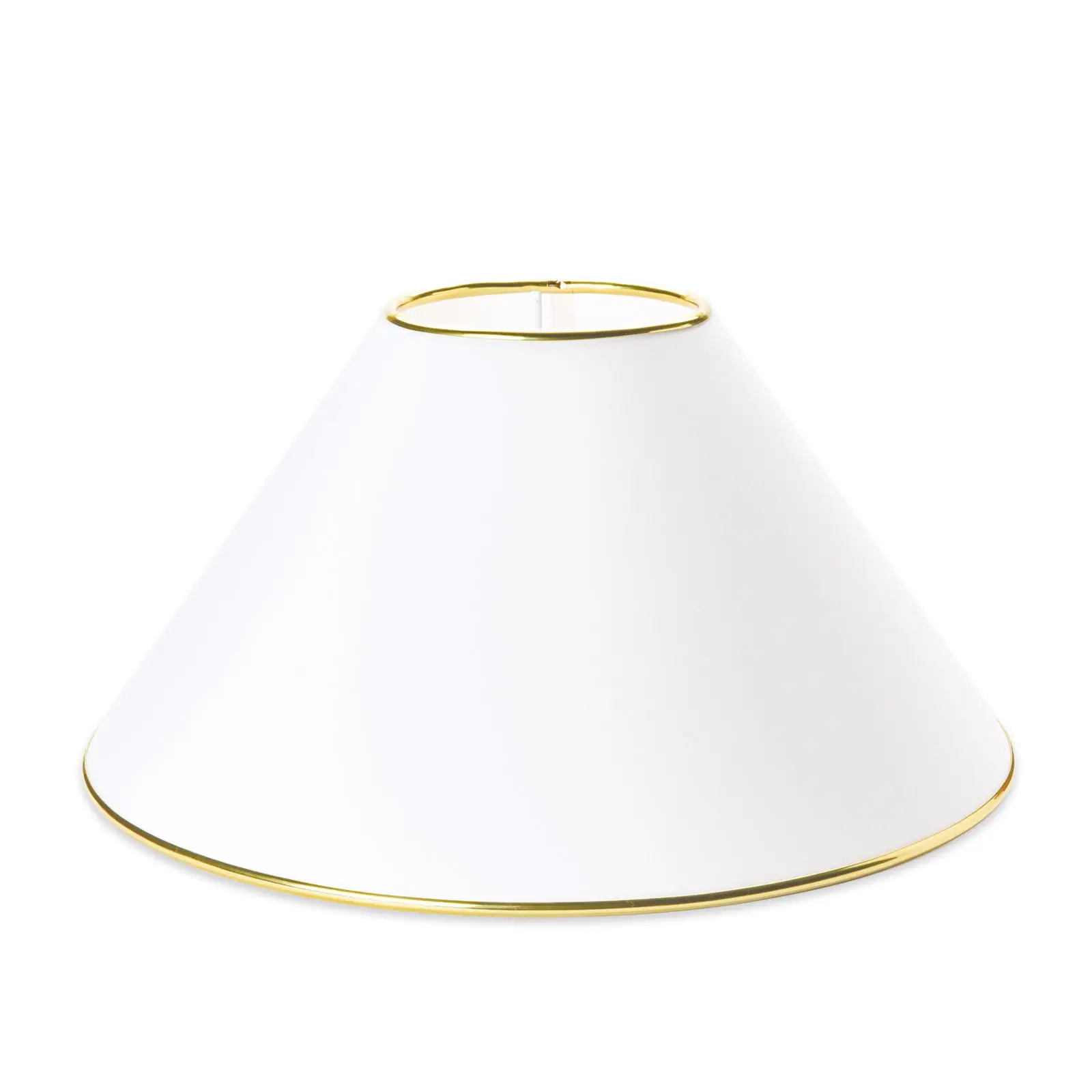 Tekstilni abažur 4376, Ø 470 mm, beli sa zlatnim rubom