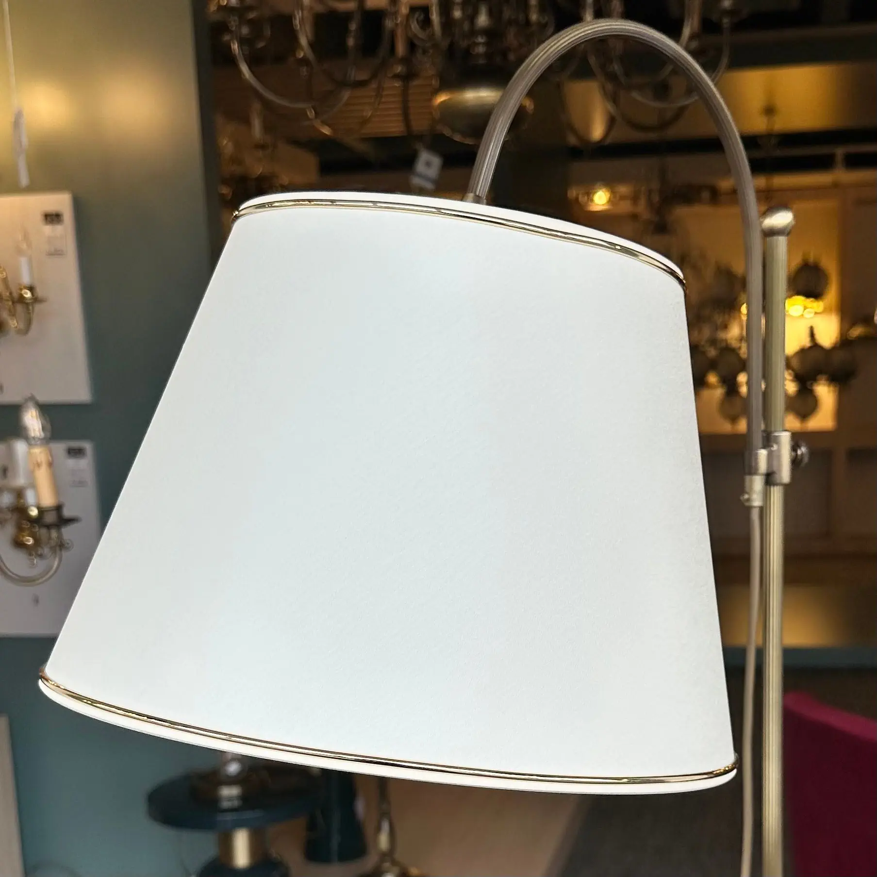 Tekstilni abažur 12-4426, Ø 320 mm, krem sa zlatnim rubom - 4