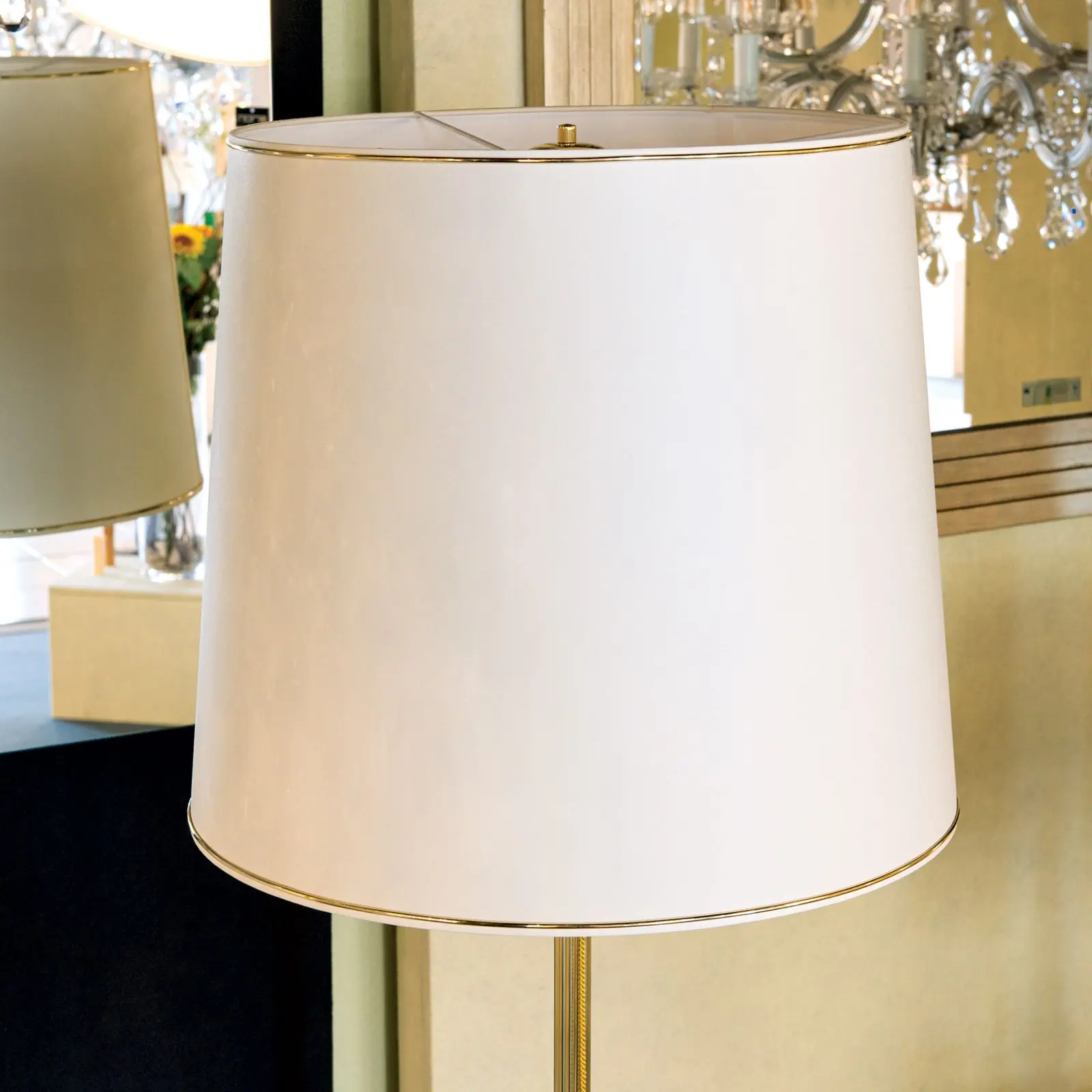 Tekstilni abažur 12-4430, Ø 500 mm, krem sa zlatnim rubom - 2