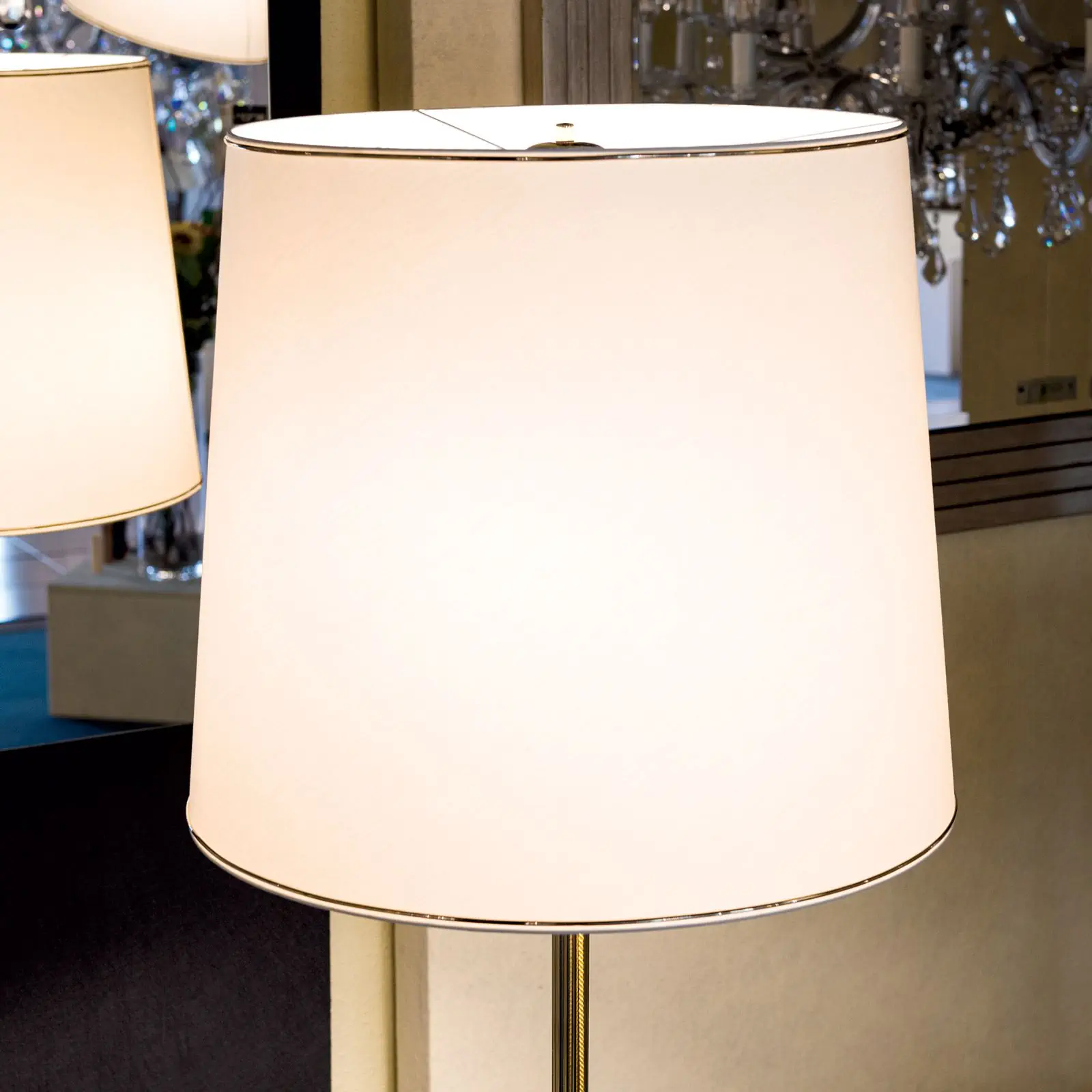 Tekstilni abažur 12-4430, Ø 500 mm, krem sa zlatnim rubom - 3