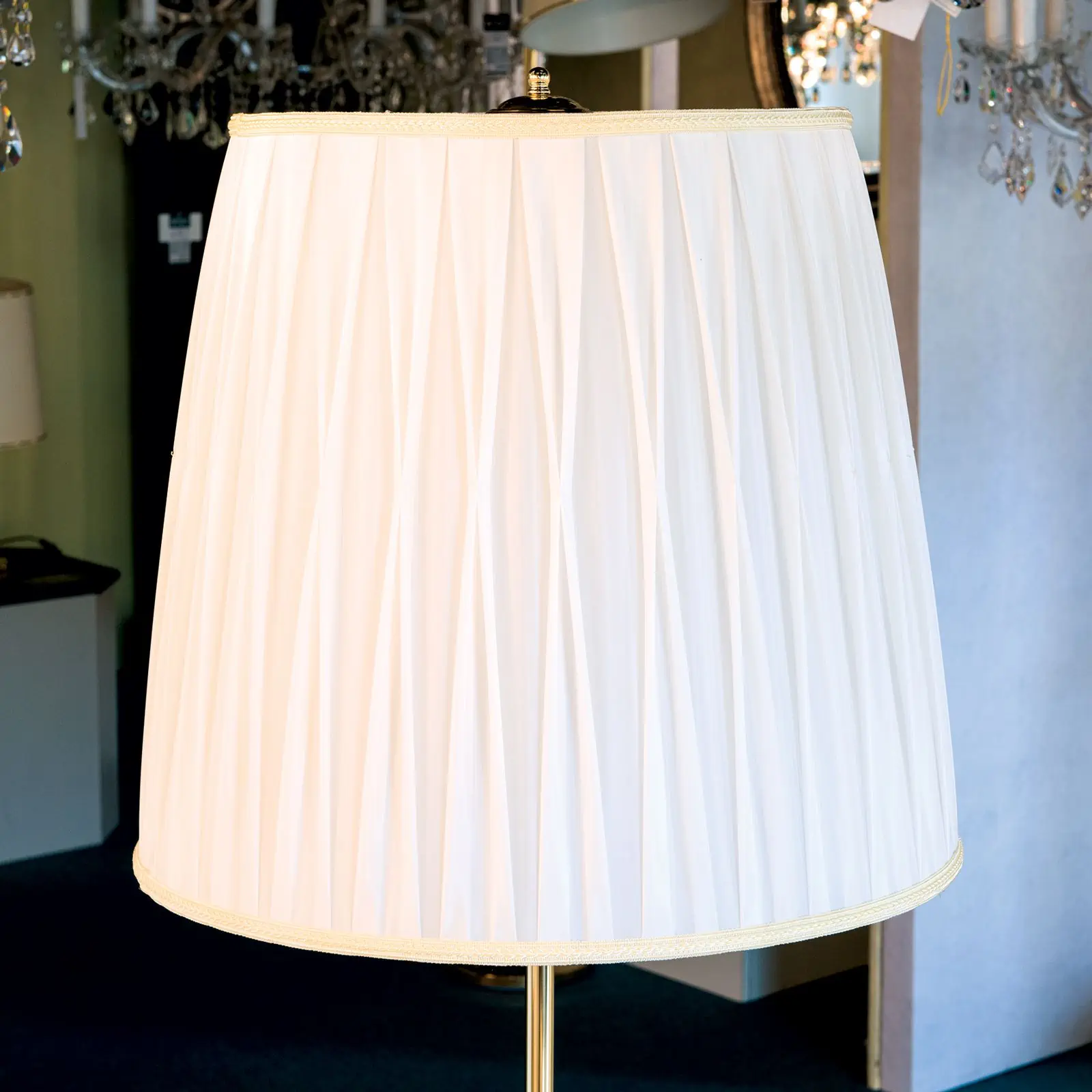 Tekstilni abažur 12-4468, Ø 550 mm, bež sa zlatnim rubom - 2