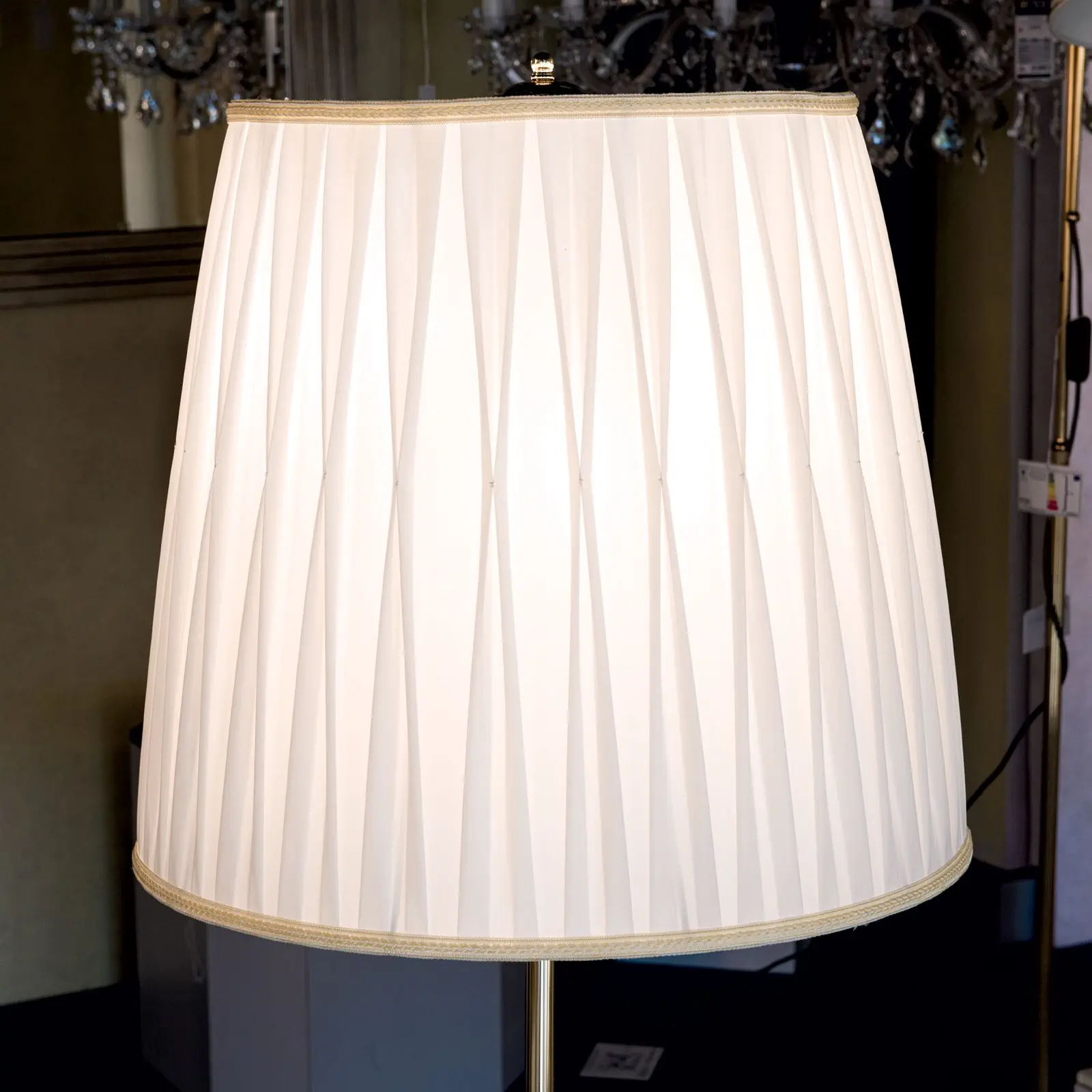 Tekstilni abažur 12-4468, Ø 550 mm, bež sa zlatnim rubom - 3