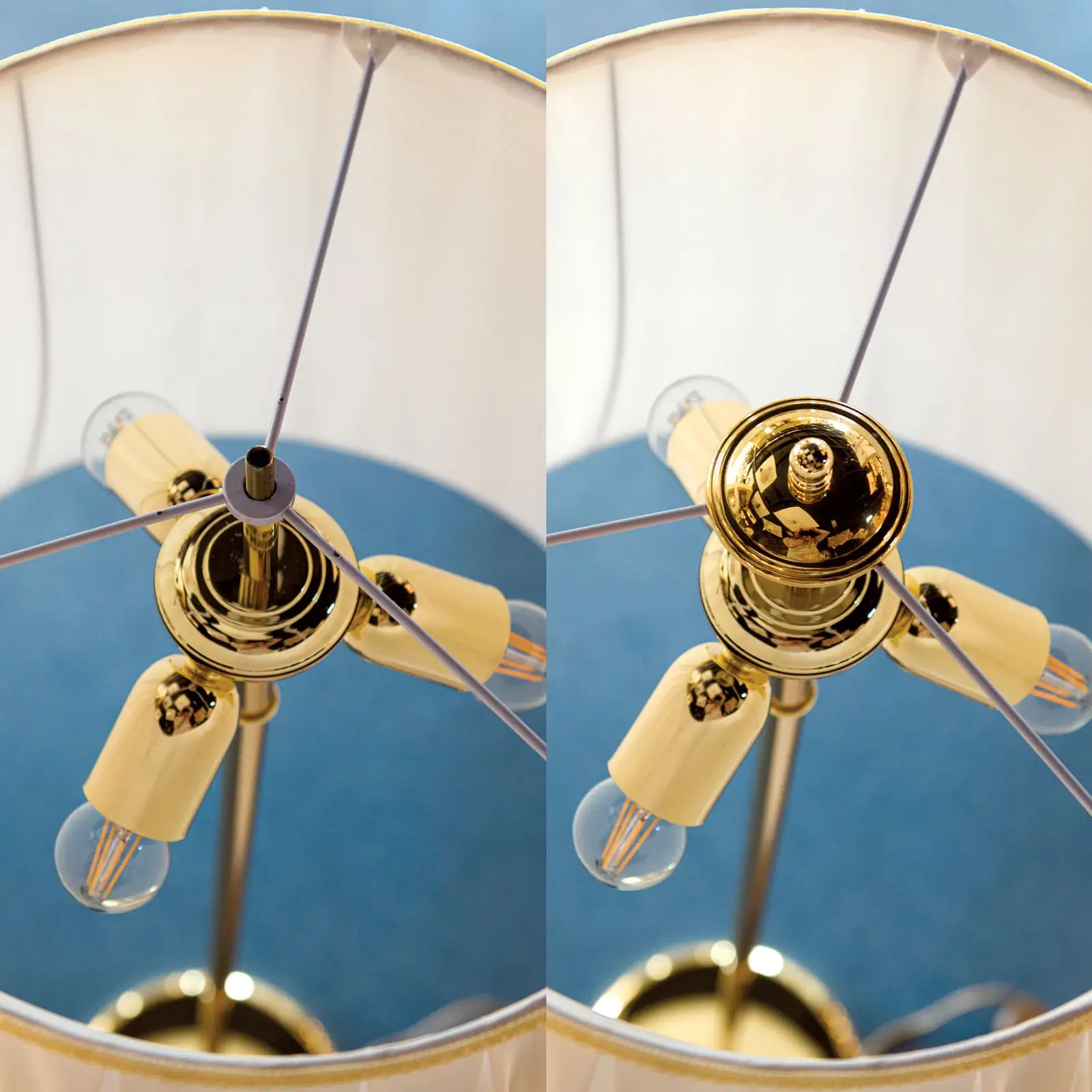 Tekstilni abažur 12-4468, Ø 550 mm, bež sa zlatnim rubom - 4