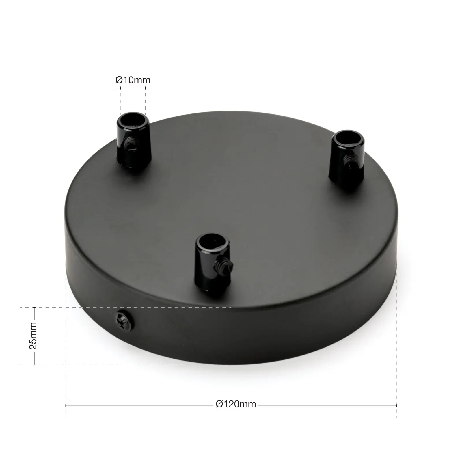 Rozeta za lampu sa steznom niplu, 120x25 mm, crna - 2