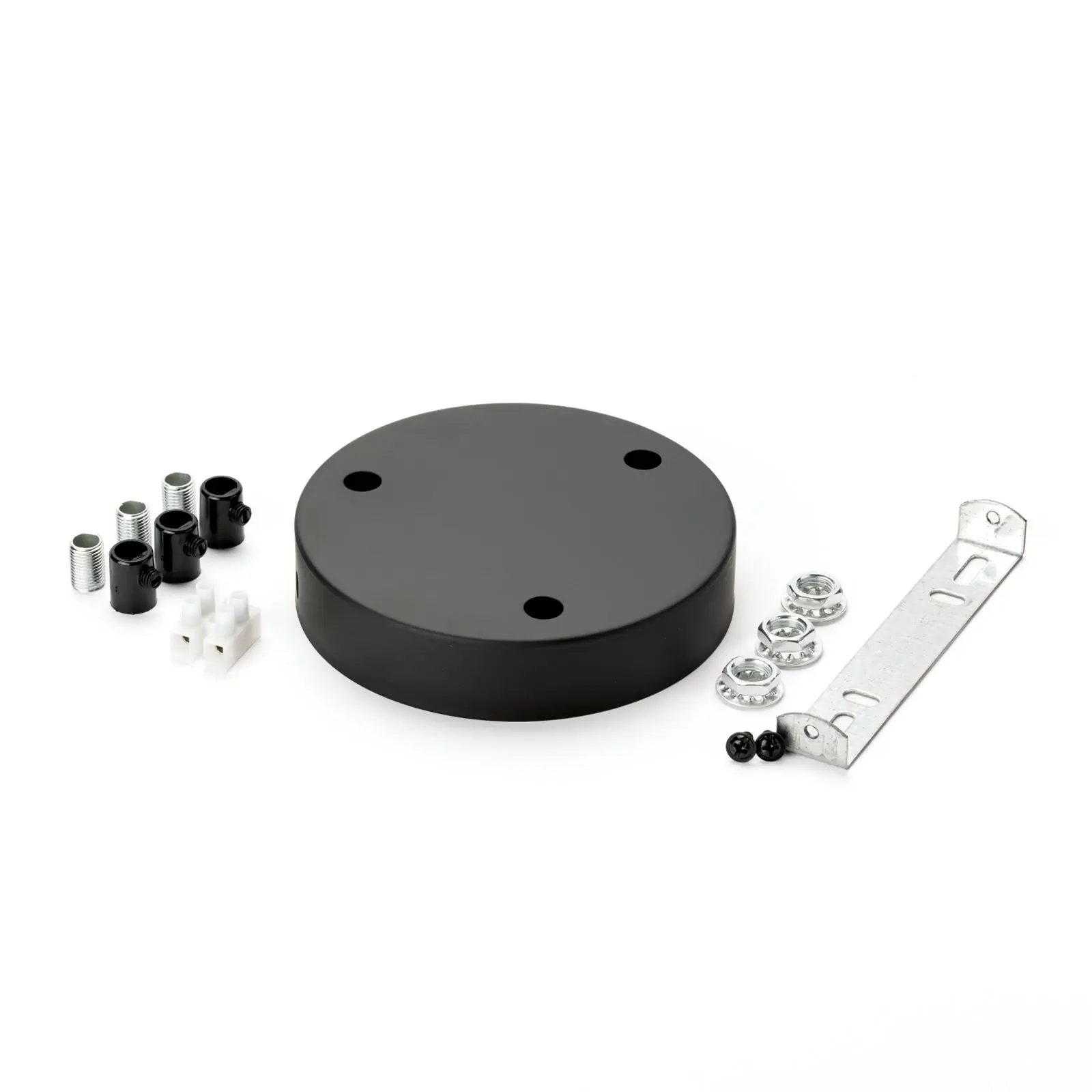 Rozeta za lampu sa steznom niplu, 120x25 mm, crna - 3