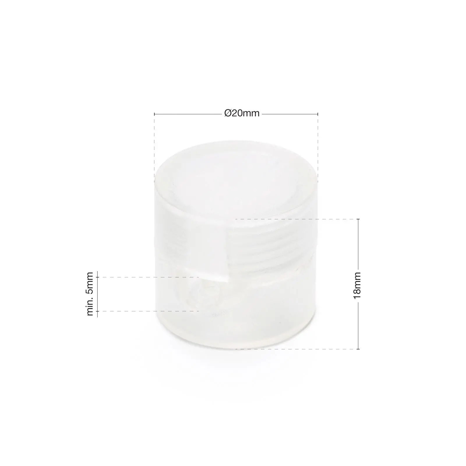 Zidni i plafonski nosači 882, 5 komada, Ø 20 mm, transparentni - 4