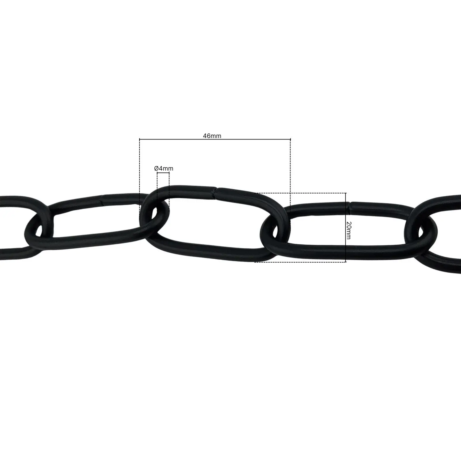 Lanac za lampu, 46x20x4 mm, 1 m, crni - 2