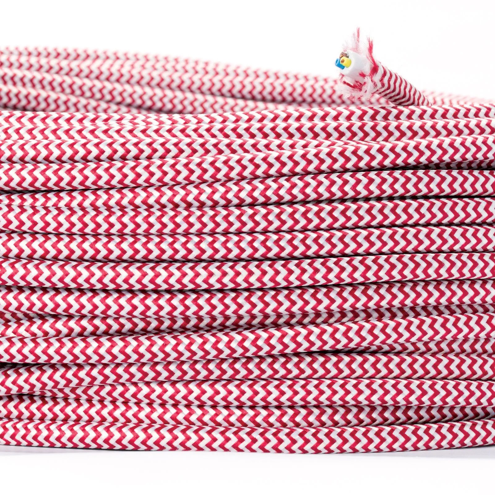 Tekstilni kabl, 3×0,75 mm², 1 m, crveno-beli