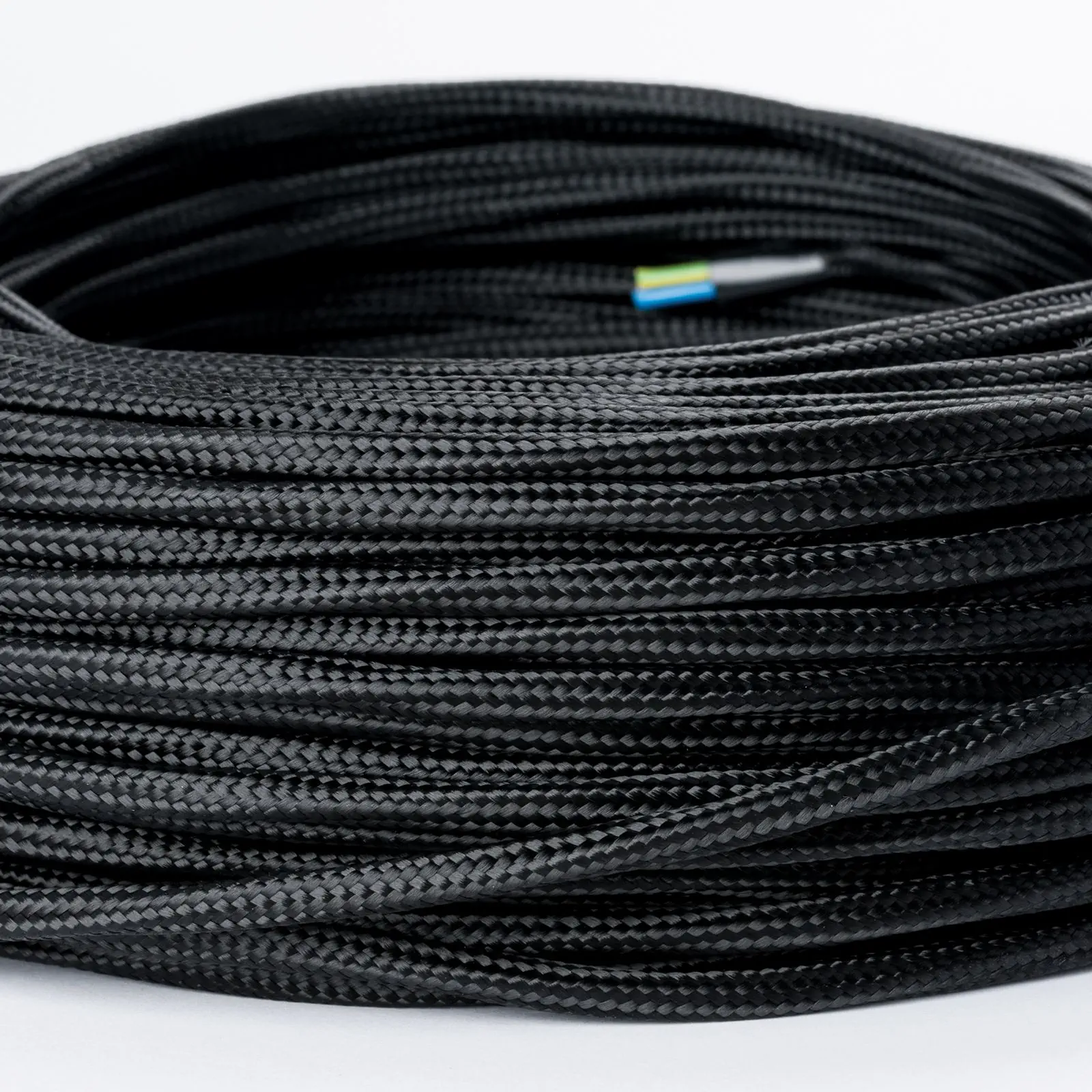 Tekstilni kabl, 3×0,75 mm², 1 m, tanak, crni