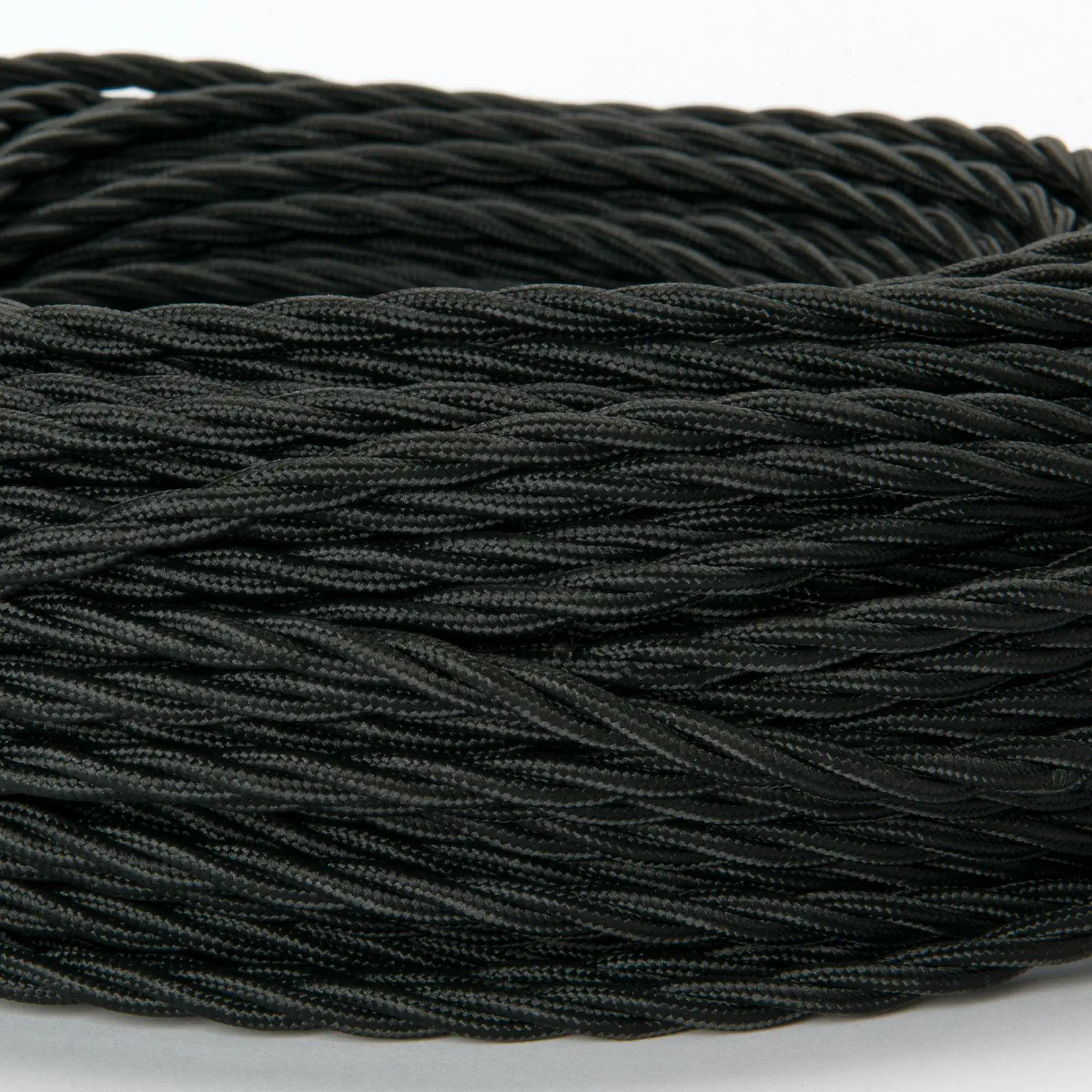 Tekstilni kabl, 3×0,75 mm², 1 m, upleten, crni