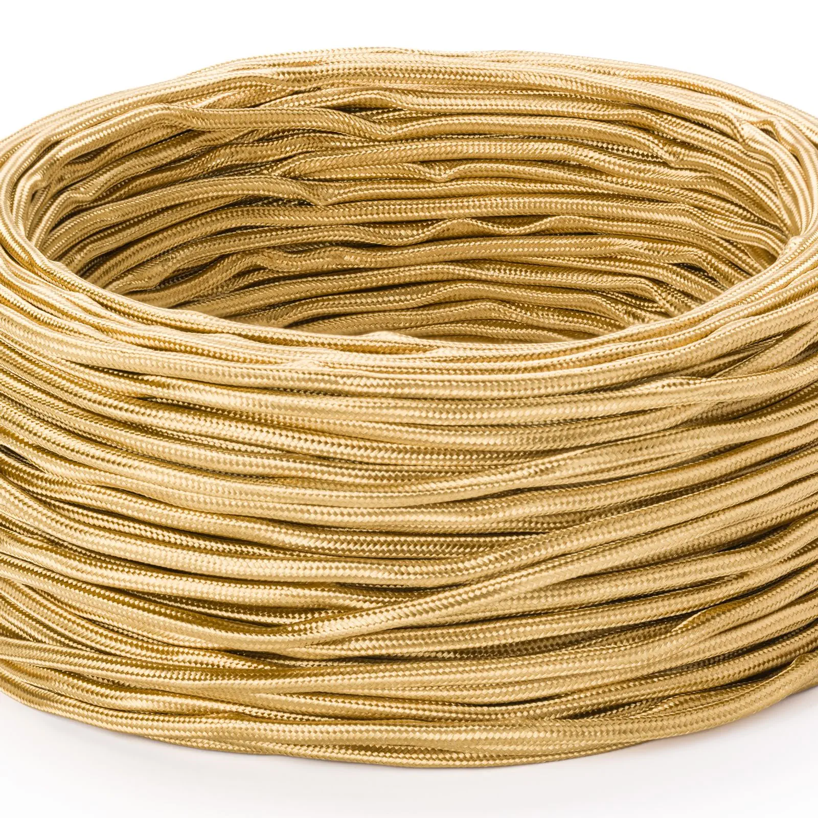 Tekstilni kabl za lampu, 3x0,75 mm², 5 m, tanak, zlatni