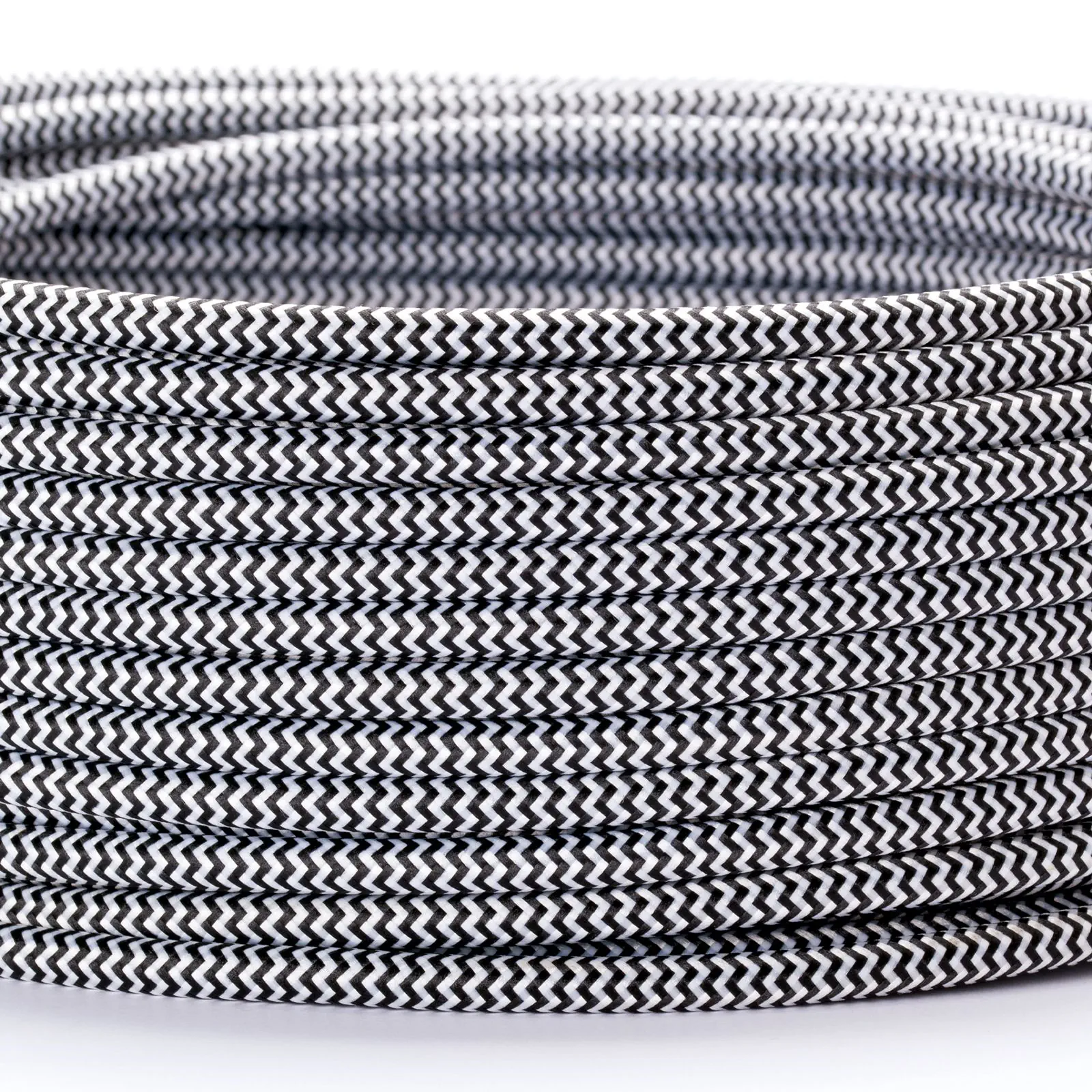 Tekstilni kabl, 3×0,75 mm², 1 m, crno-beli