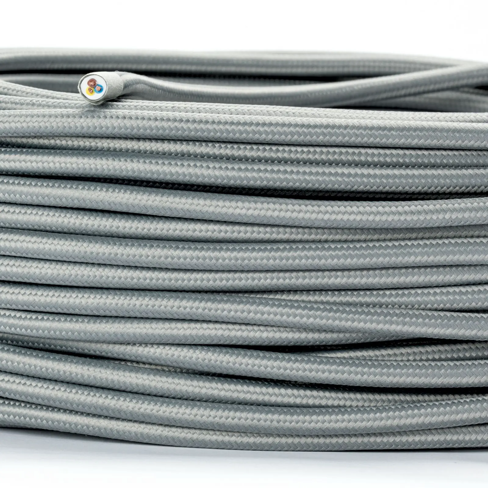 Tekstilni kabl, 3×0,75 mm², 1 m, sivi