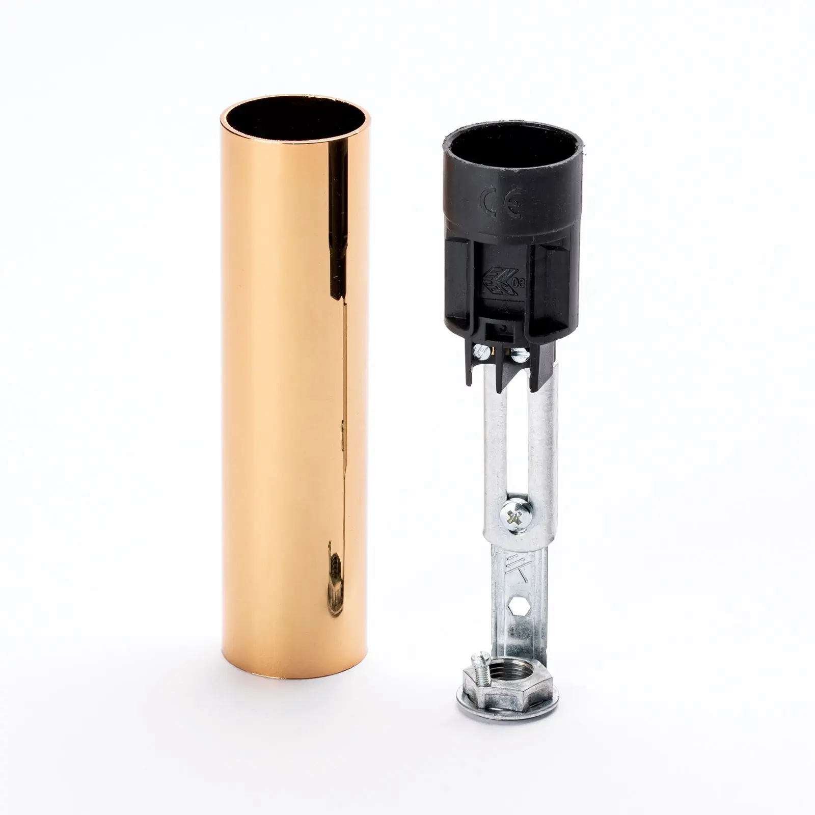 Držač sijalice, metalni, E14, 100 mm, zlatni - 2