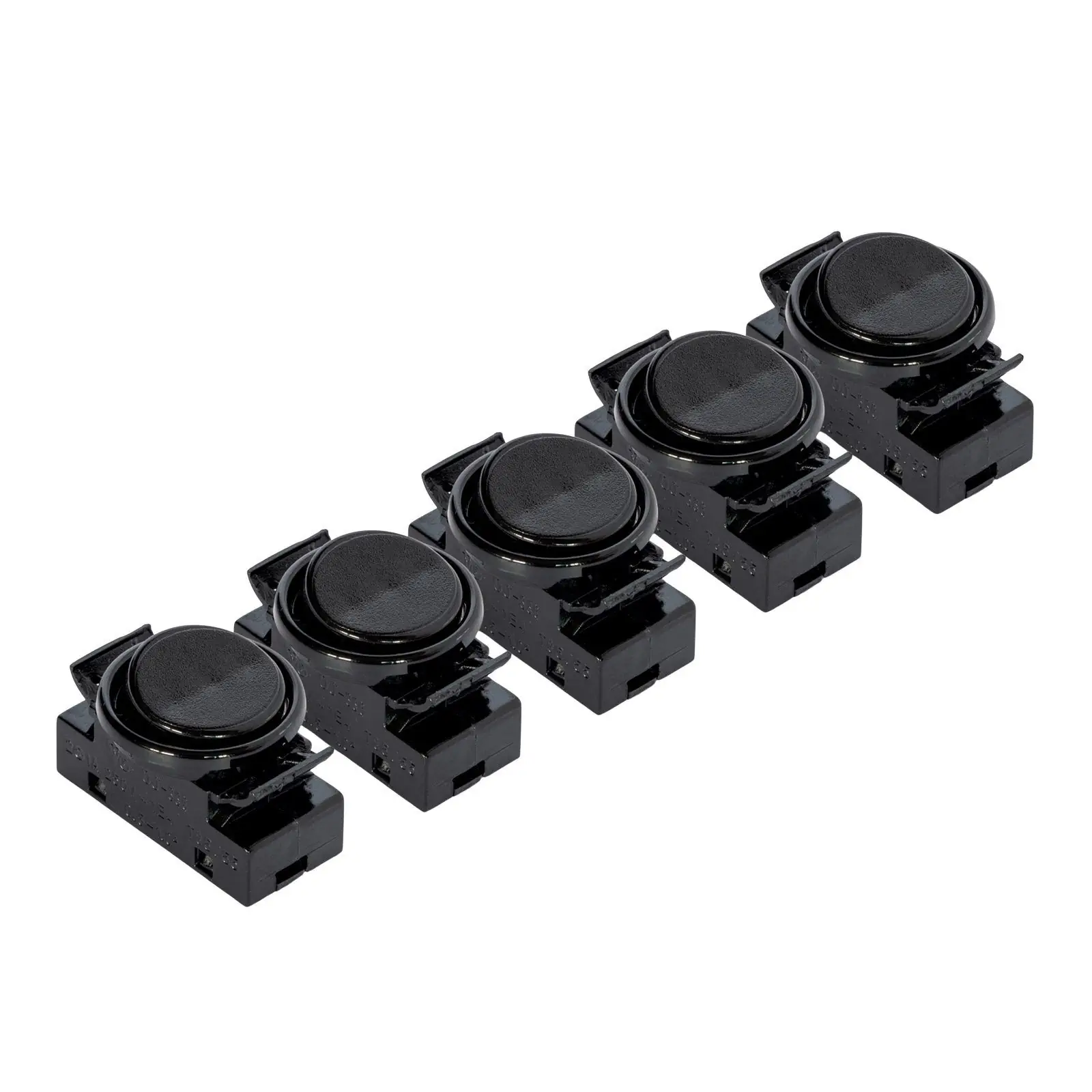 Ugradni klackalni prekidač, crni, 5 komada - 4