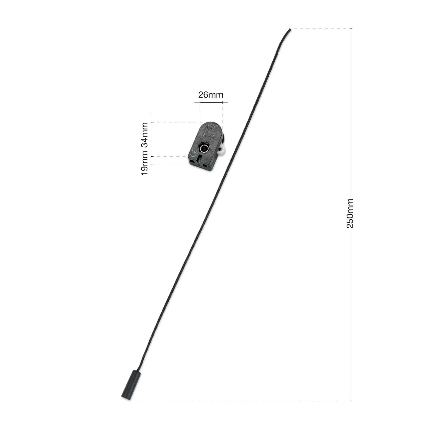 Prekidač teleskopske viseće lampe 200, sa kablom, crni, 5 komada - 6