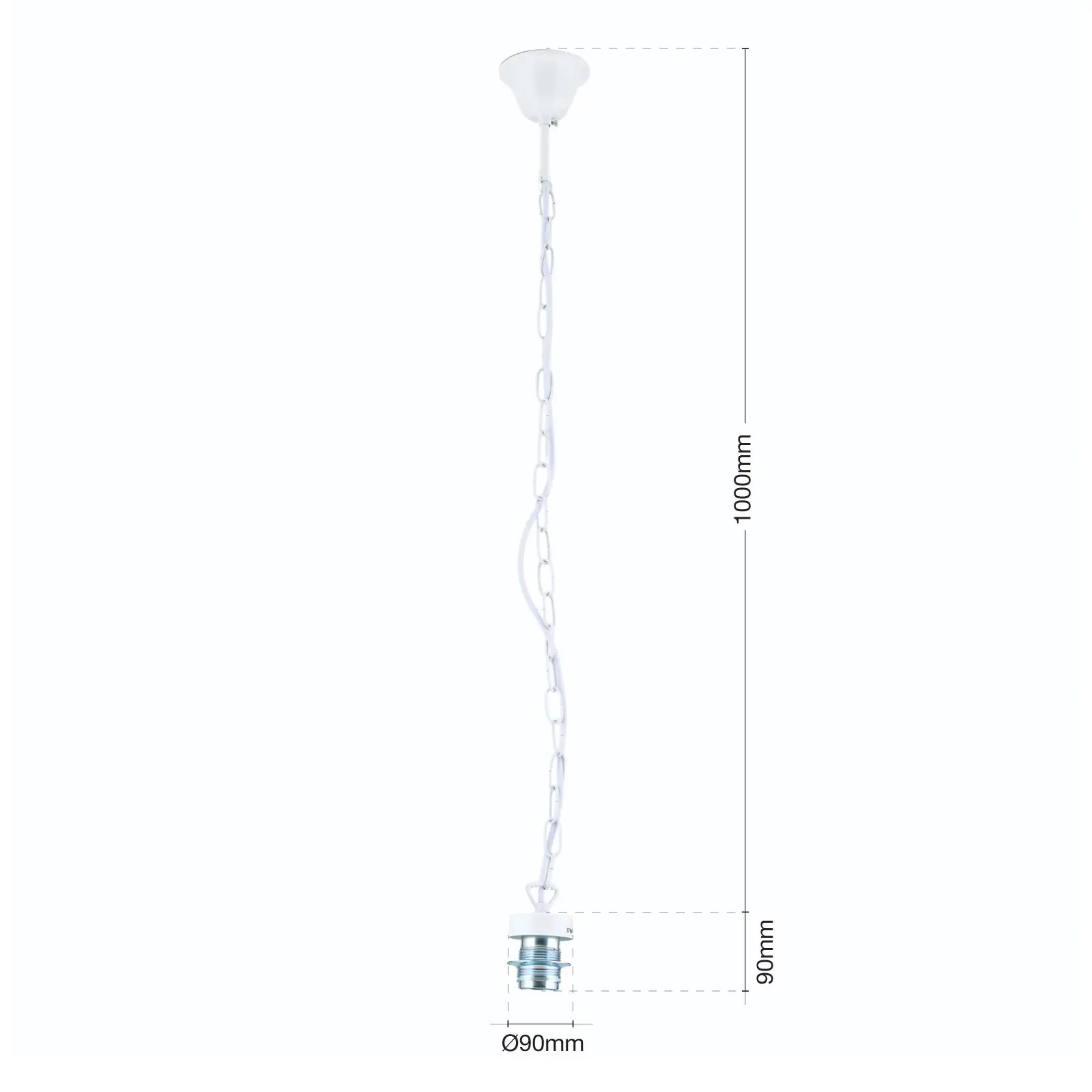 Lančani nosač, 100 cm, beli - 5