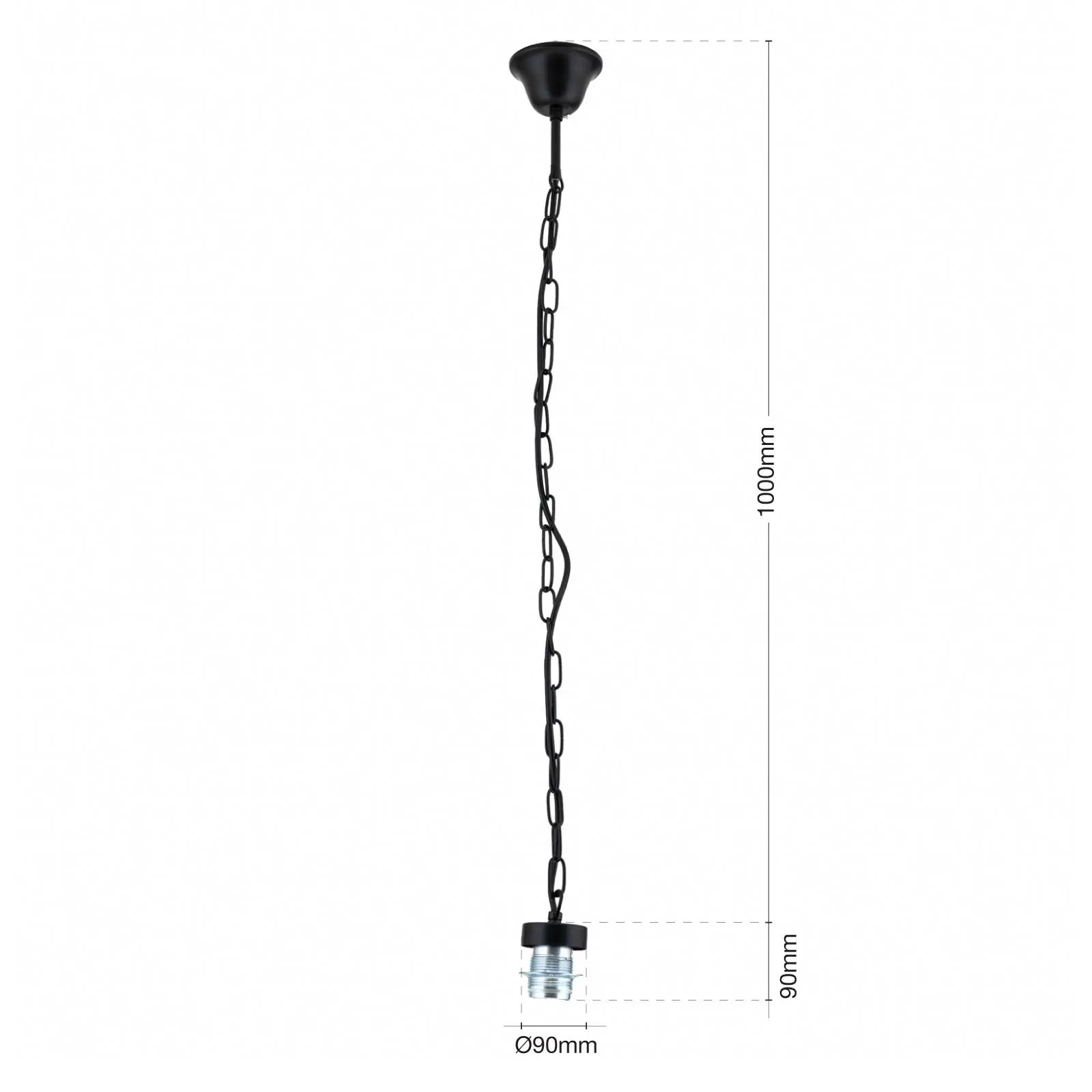 Lančani nosač, 100 cm, crni - 5