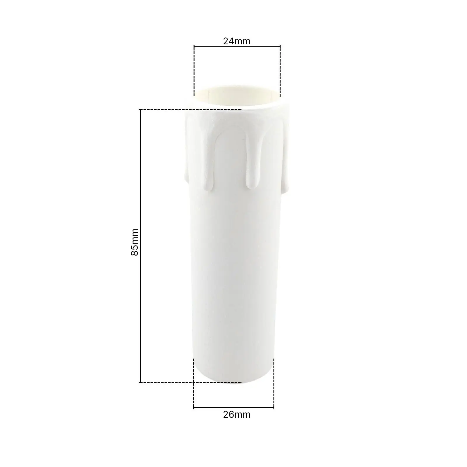 Držač sijalice sa kapljicom, E14, 85 mm, beli - 2