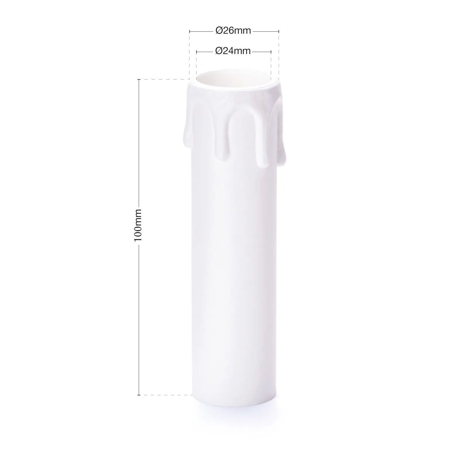 Držač sijalice sa kapljicom, E14, 100 mm, beli - 2