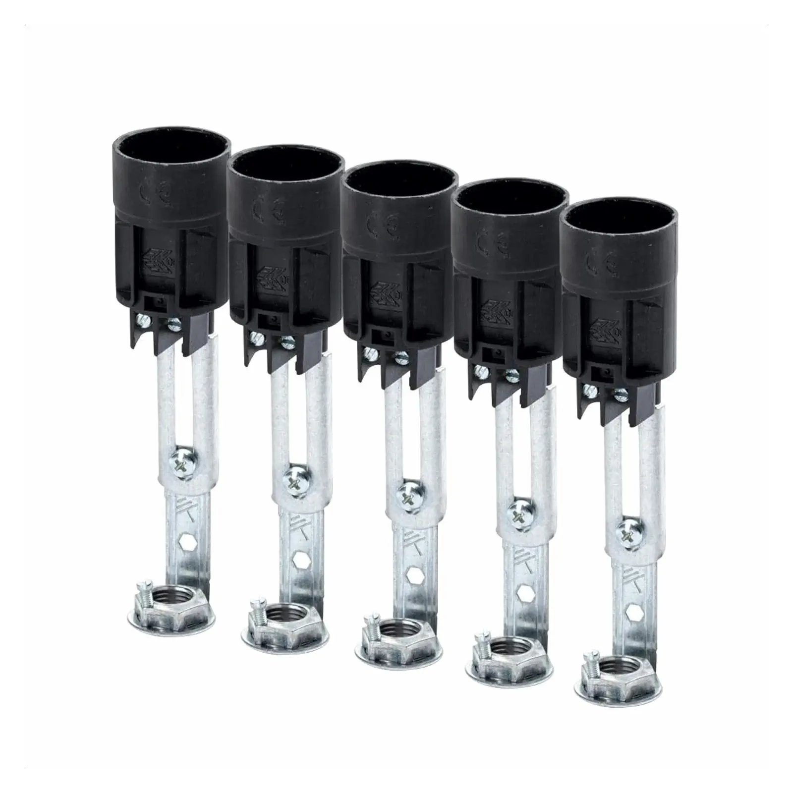 Grlo za sijalicu E14, podesive visine 80–100 mm, 5 komada, crno