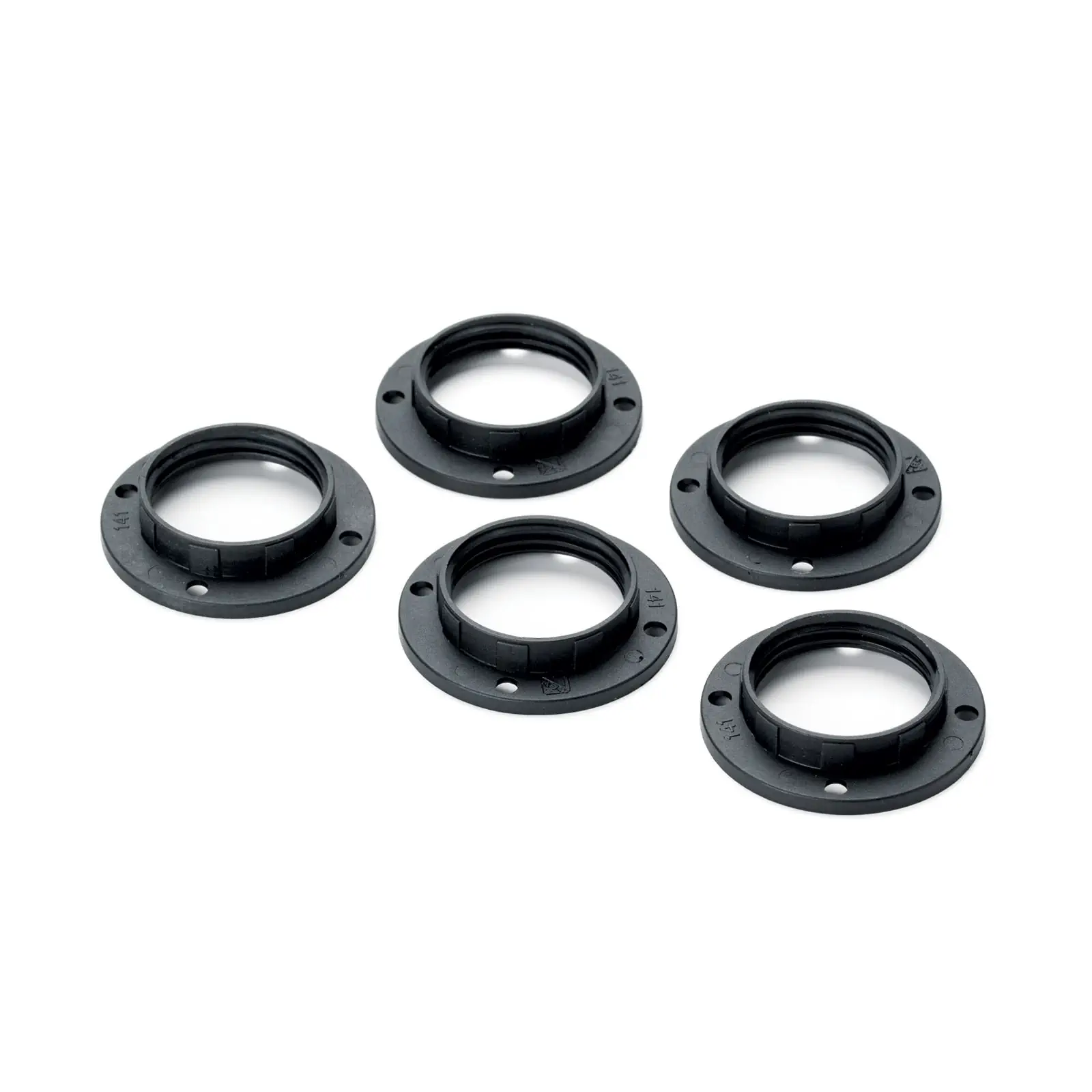 Navojni prsten E14, PVC, crni - 2