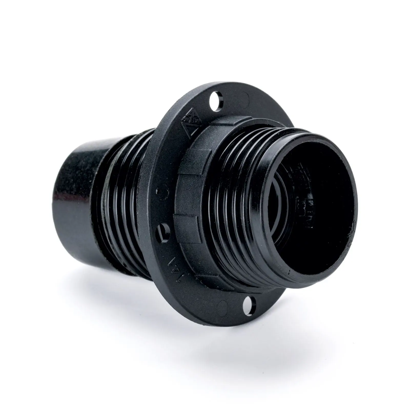 Navojni prsten E14, PVC, crni - 4