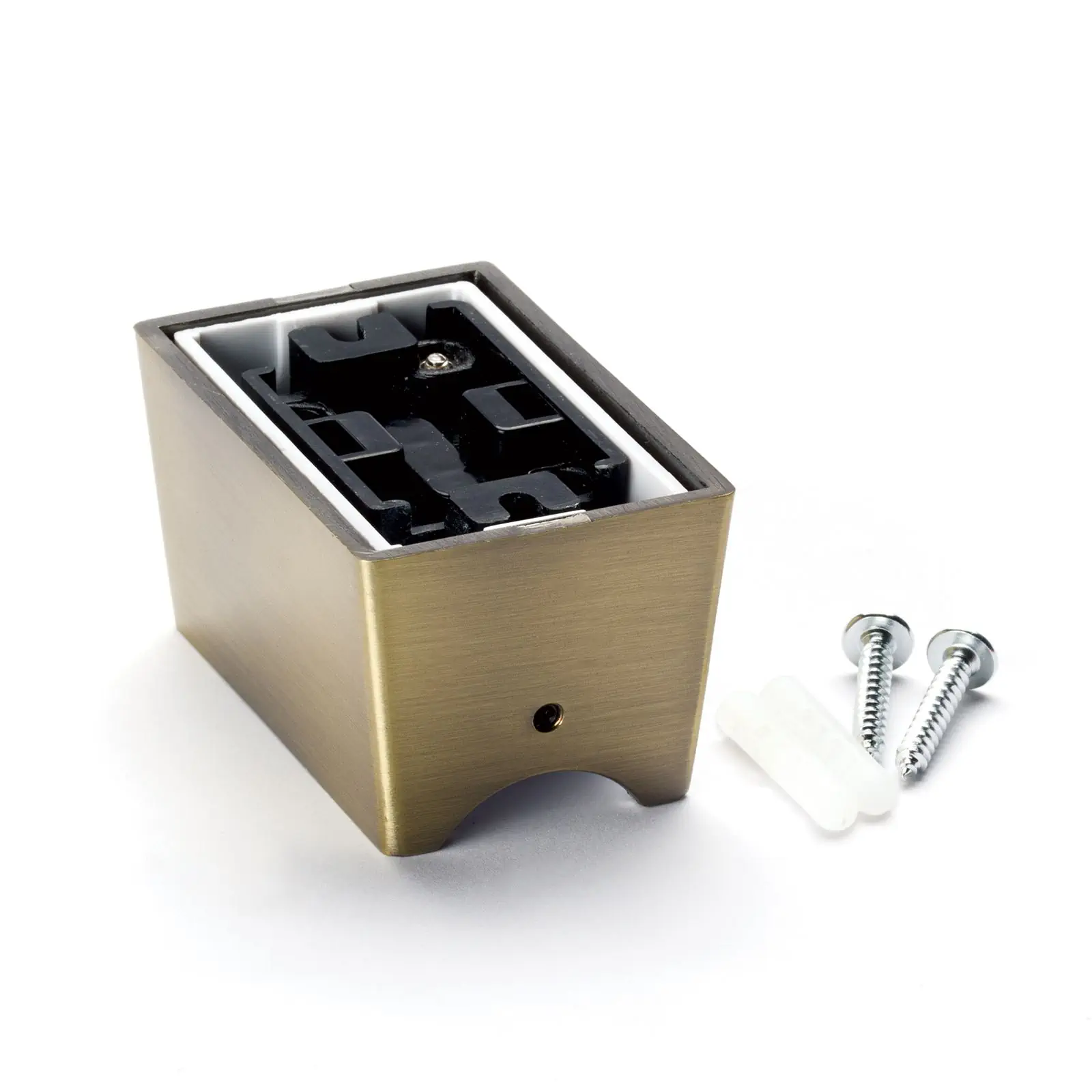 Grlo za sijalicu S14D, metal, stari mesing - 2