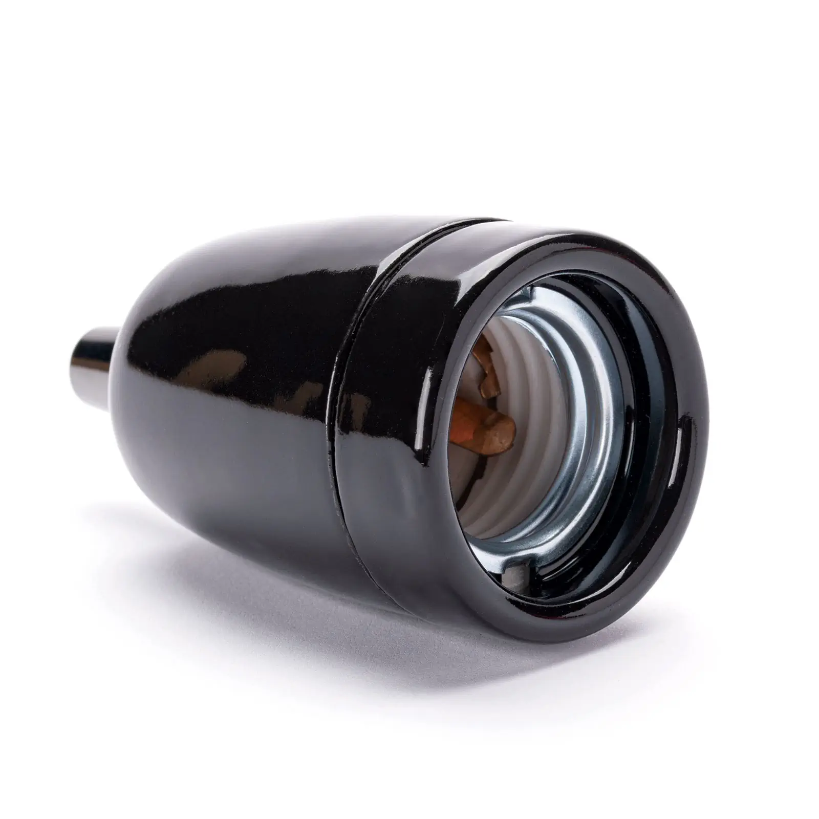 Grlo za sijalicu E27, navoj M10x1, 64 mm, crno - 2