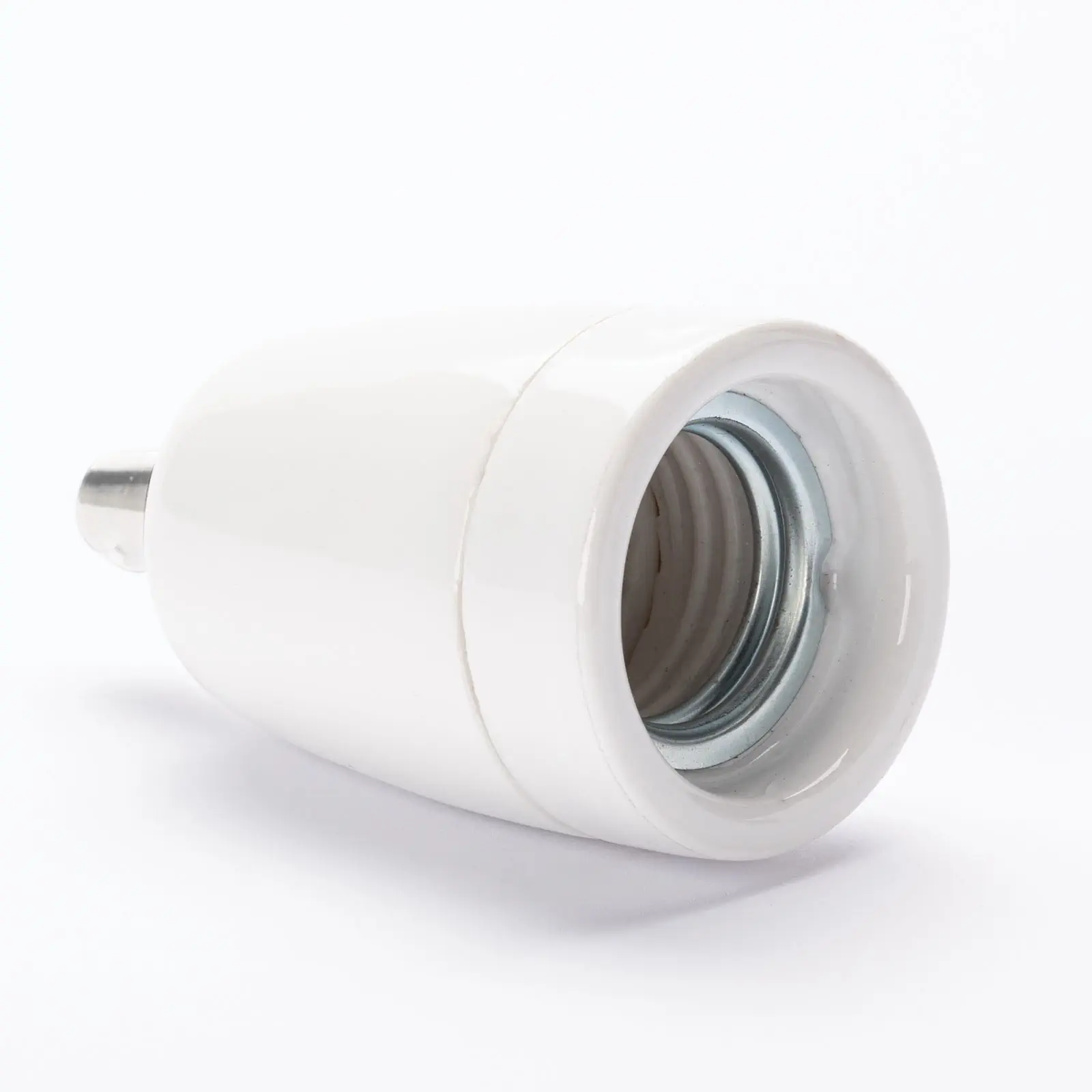 Grlo za sijalicu E27, navoj M10x1, 64 mm, belo - 2