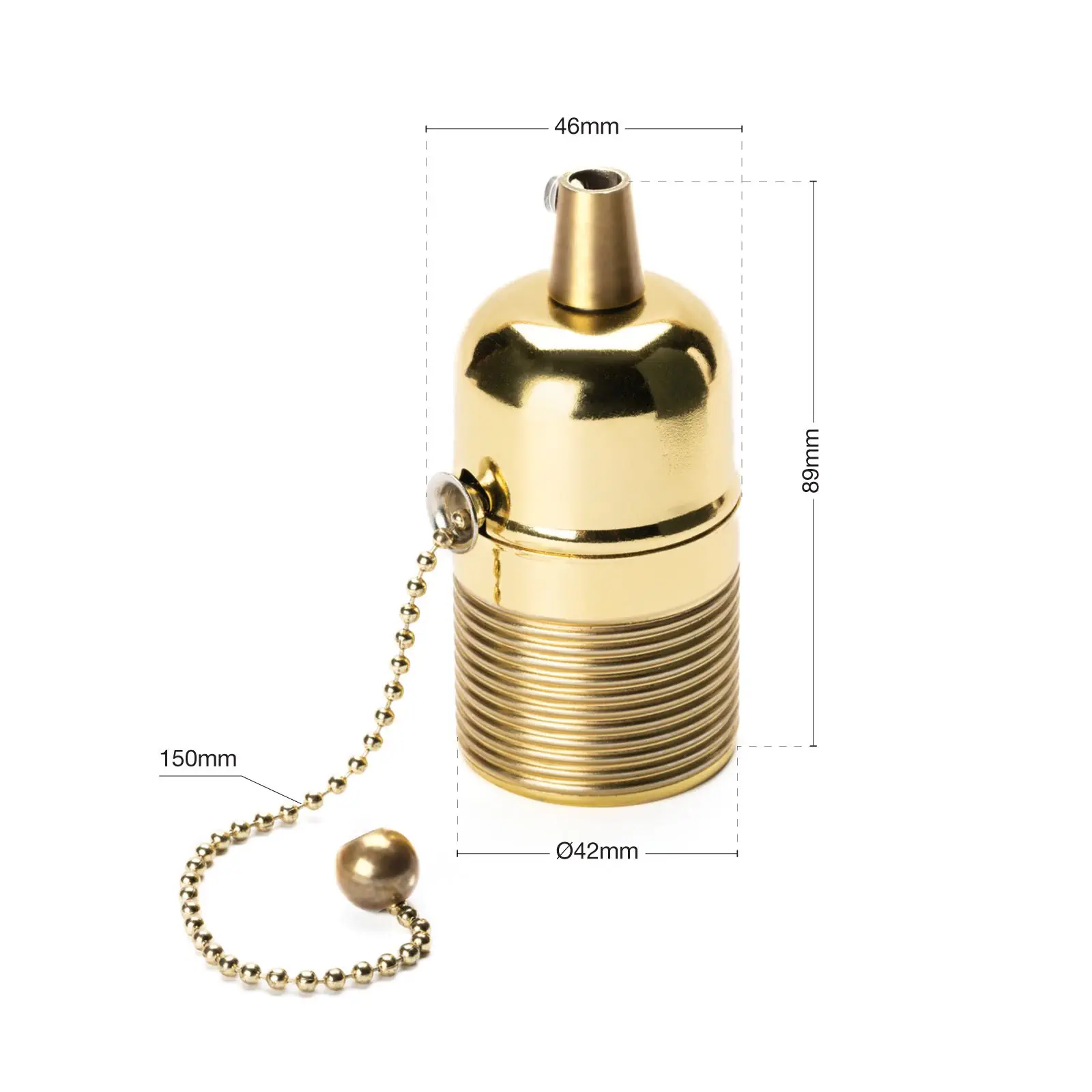 Grlo za sijalicu E27 sa teleskopskim prekidačem za viseću lampu, 89 mm, mesing - 3