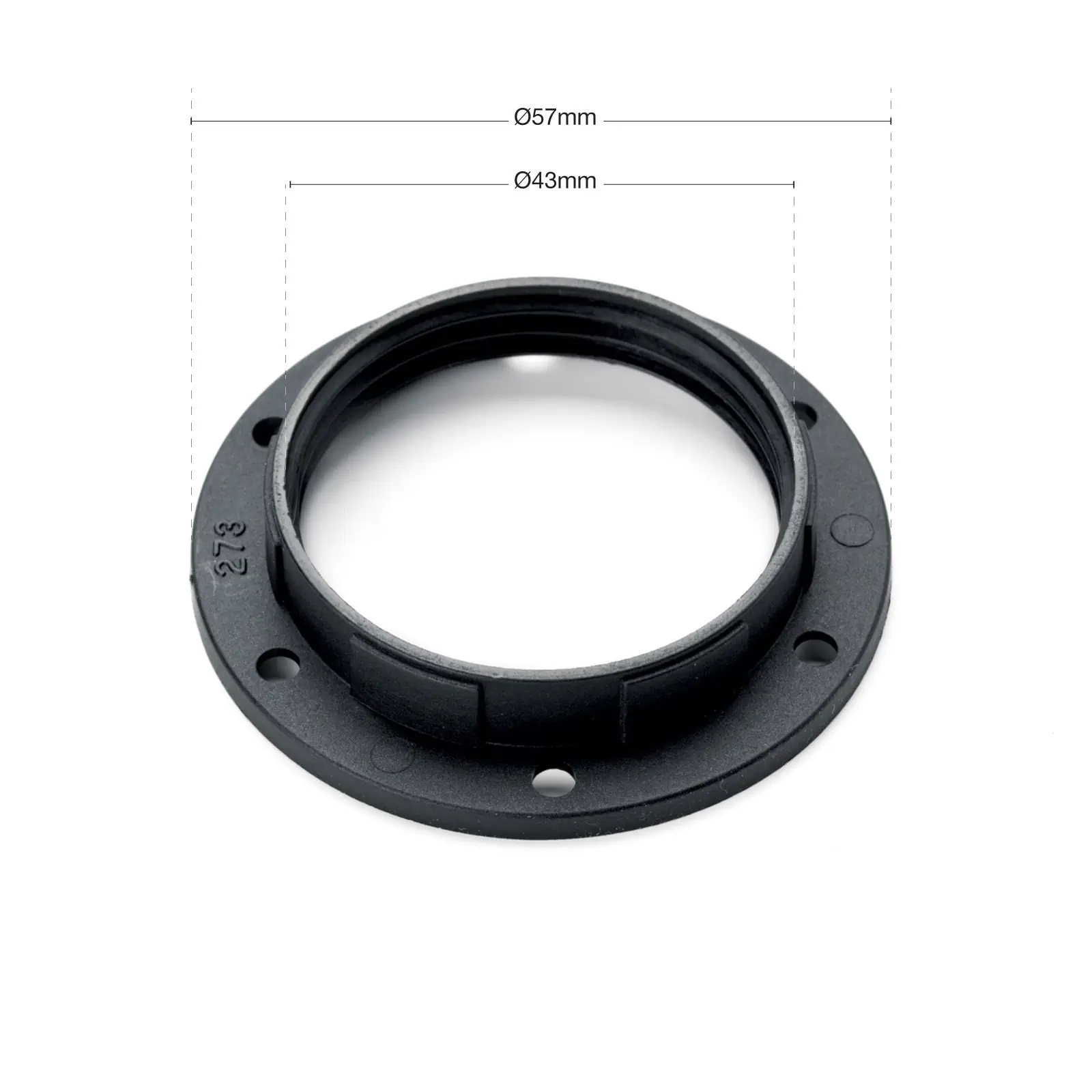 Navojni prsten E27, Ø 57 mm, crni - 3