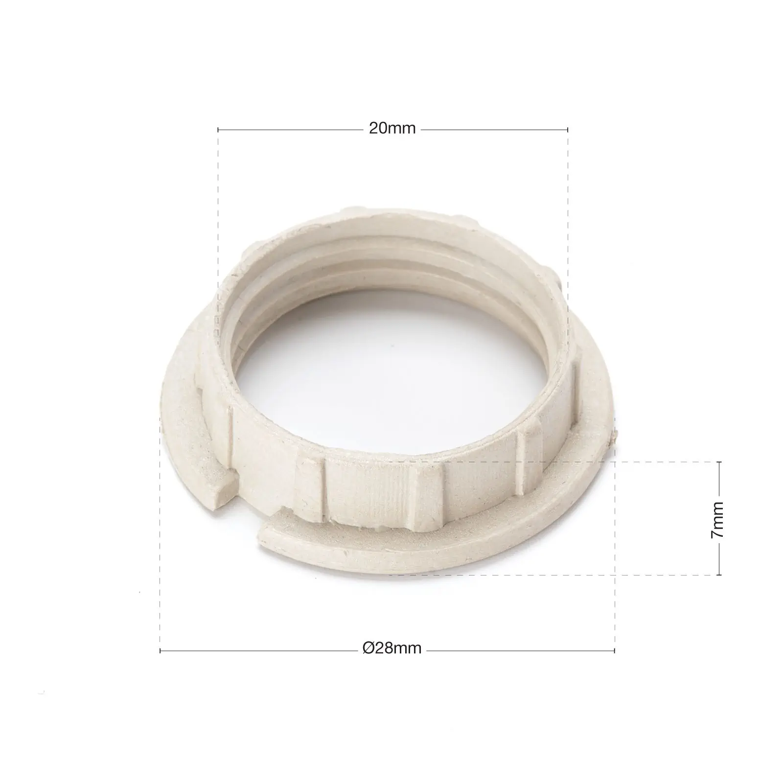 Navojni prsten G9, PVC, Ø 28 mm, beli, 10 komada - 3