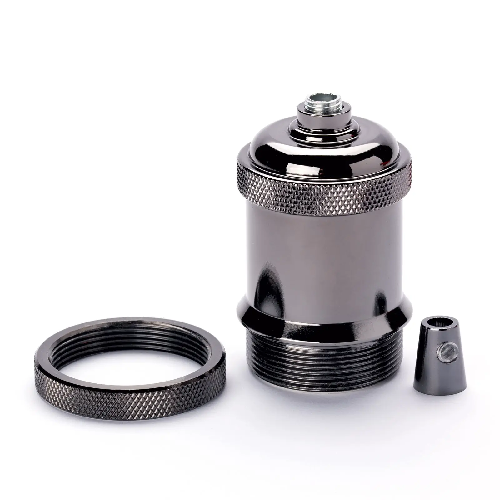 Grlo za sijalicu E27, vintage, crno - 3