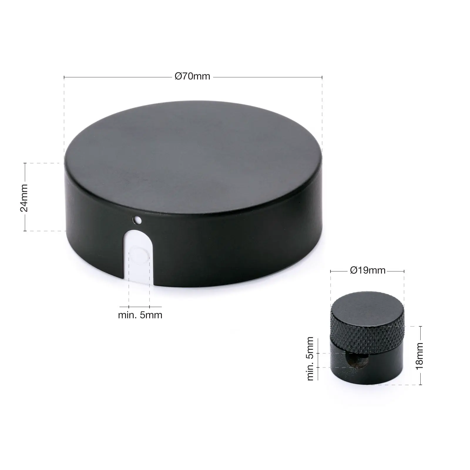 Set plafonske rozete za razvod sa 3 pina, metal, crni - 4