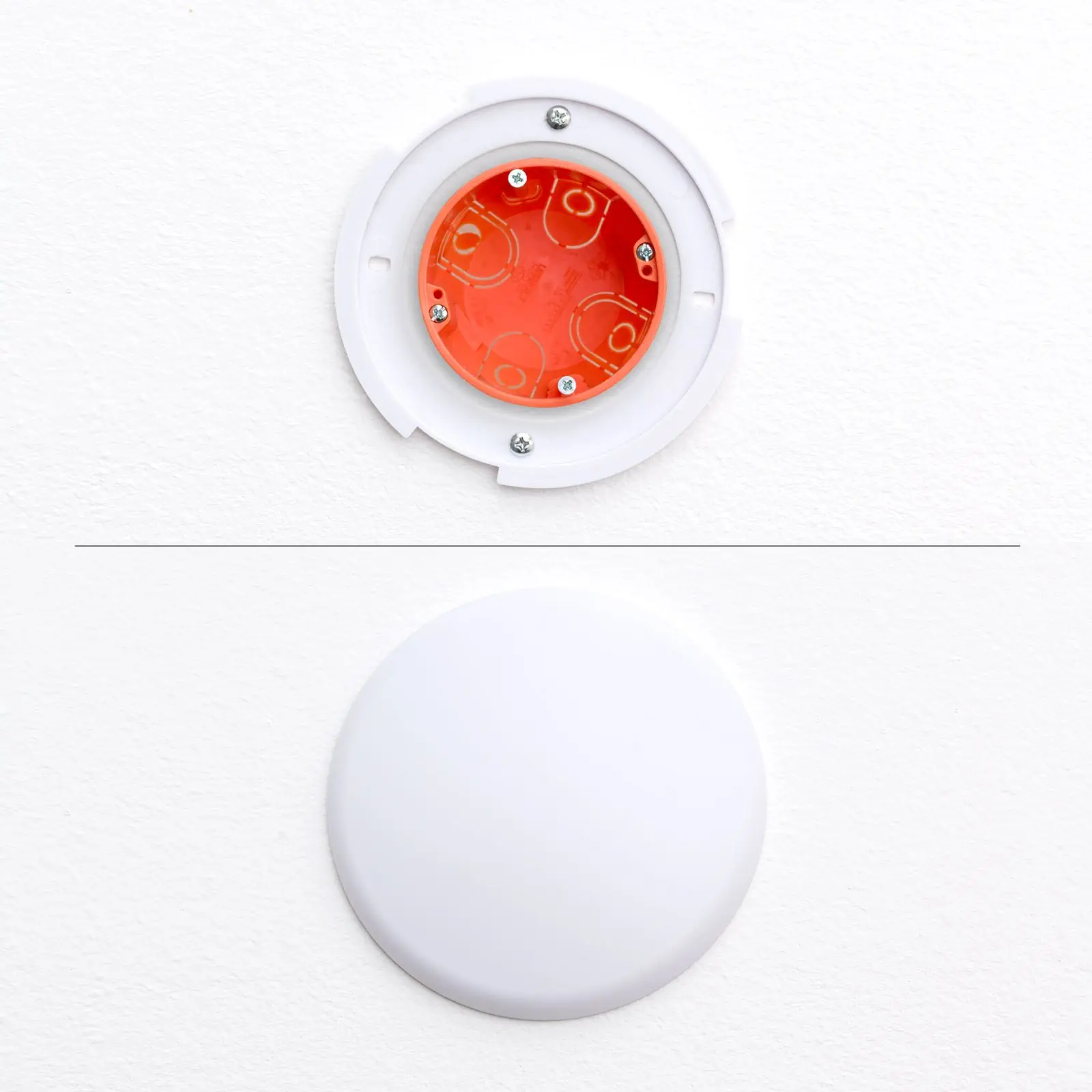 Plafonska rozeta distributera, Ø 135 mm, ravna, bela - 2