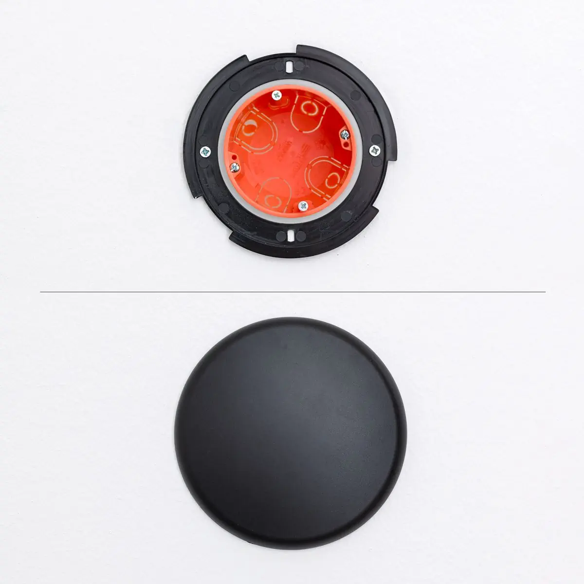 Set plafonskih rozeta distributera, 3 komada, Ø 135 mm, ravna, crna - 2