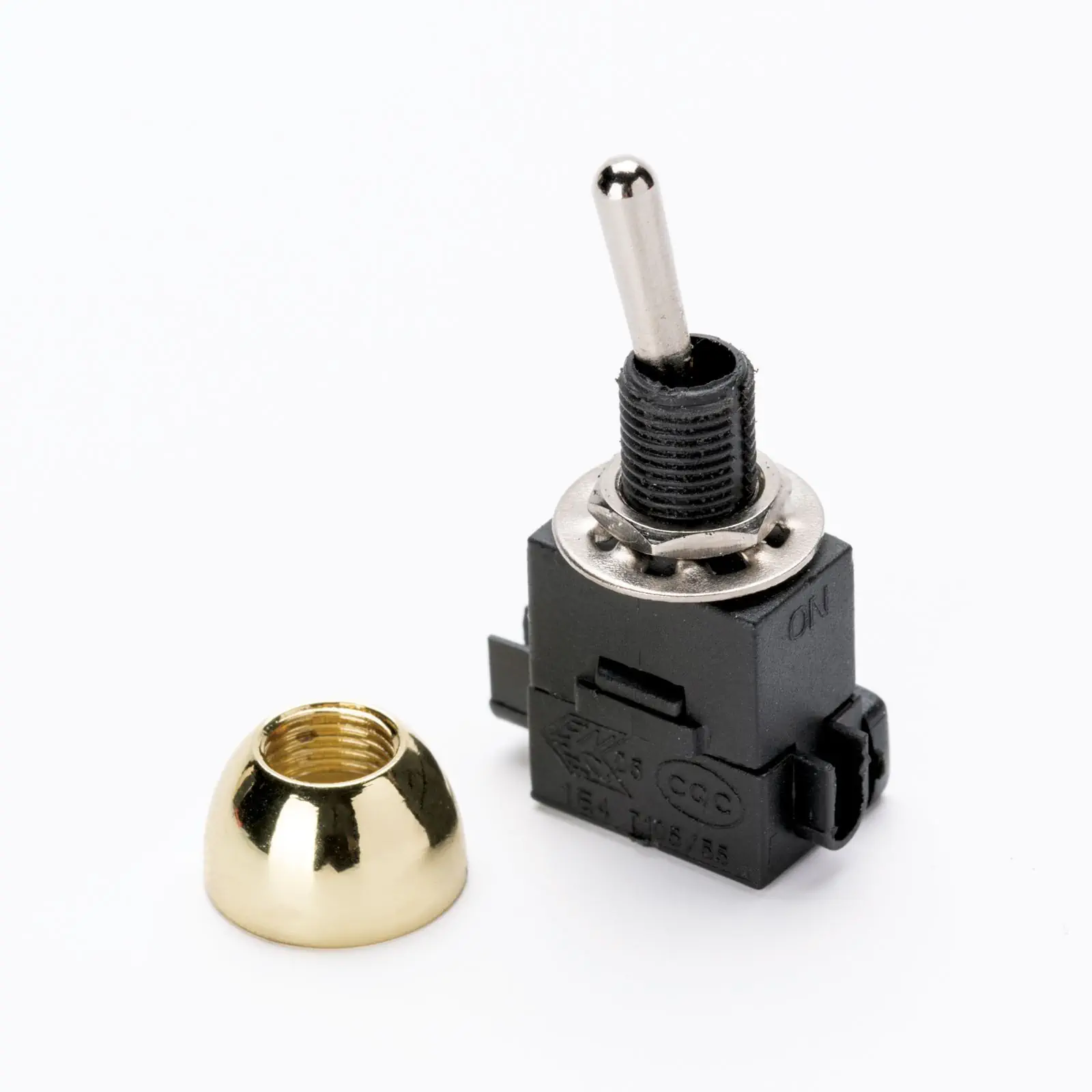 Ugradni prekidač sa polugom, Ø 12 mm, mesing, set od 5 komada - 2