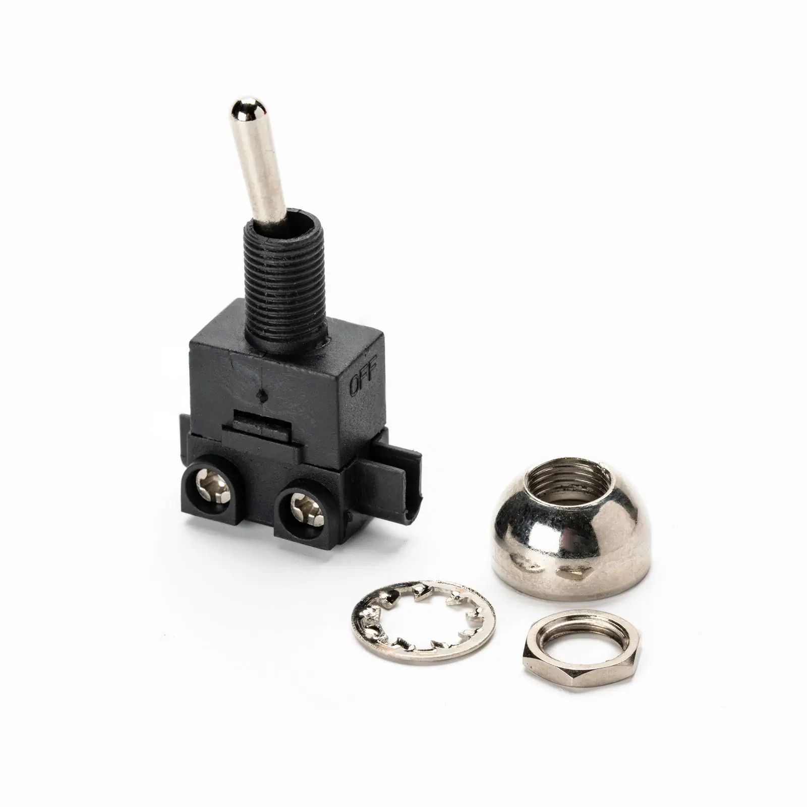 Ugradni prekidač sa polugom, Ø 12 mm, hrom, set od 5 komada - 2