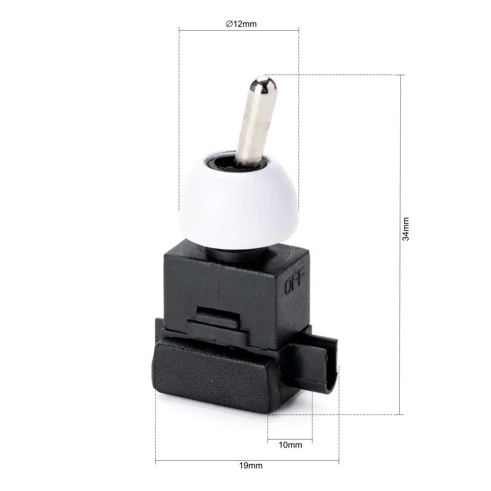 Ugradni prekidač sa polugom, Ø 12 mm, beli - 4