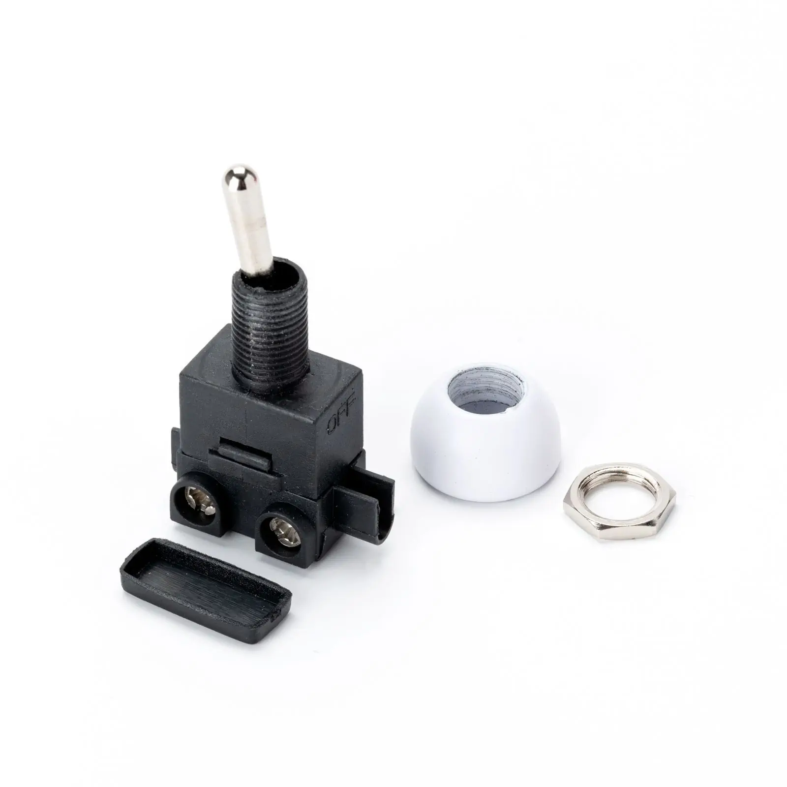 Ugradni prekidač sa polugom, Ø 12 mm, beli, set od 5 komada - 2