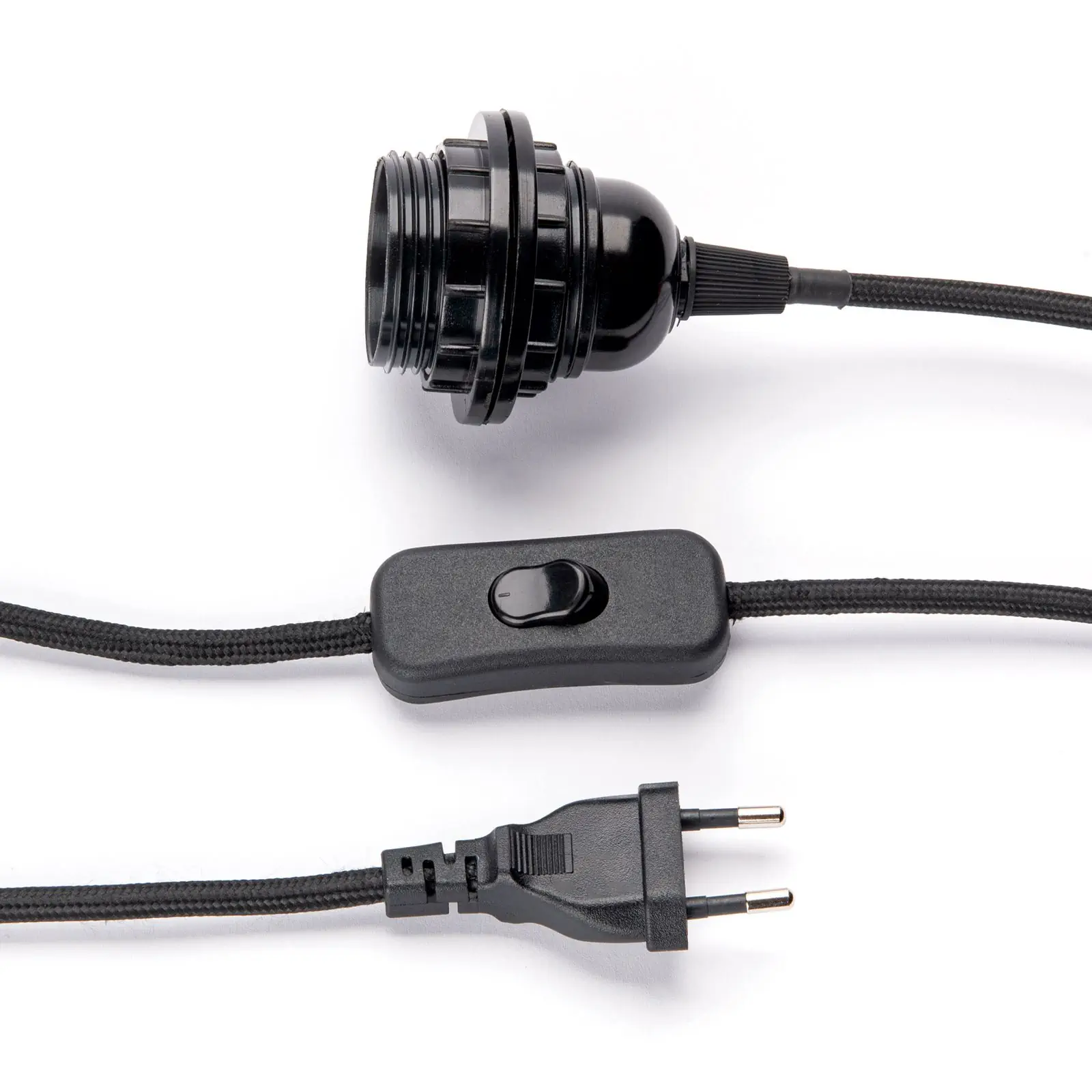 Priključni kabl E27, prekidač, 4 m, crni - 2