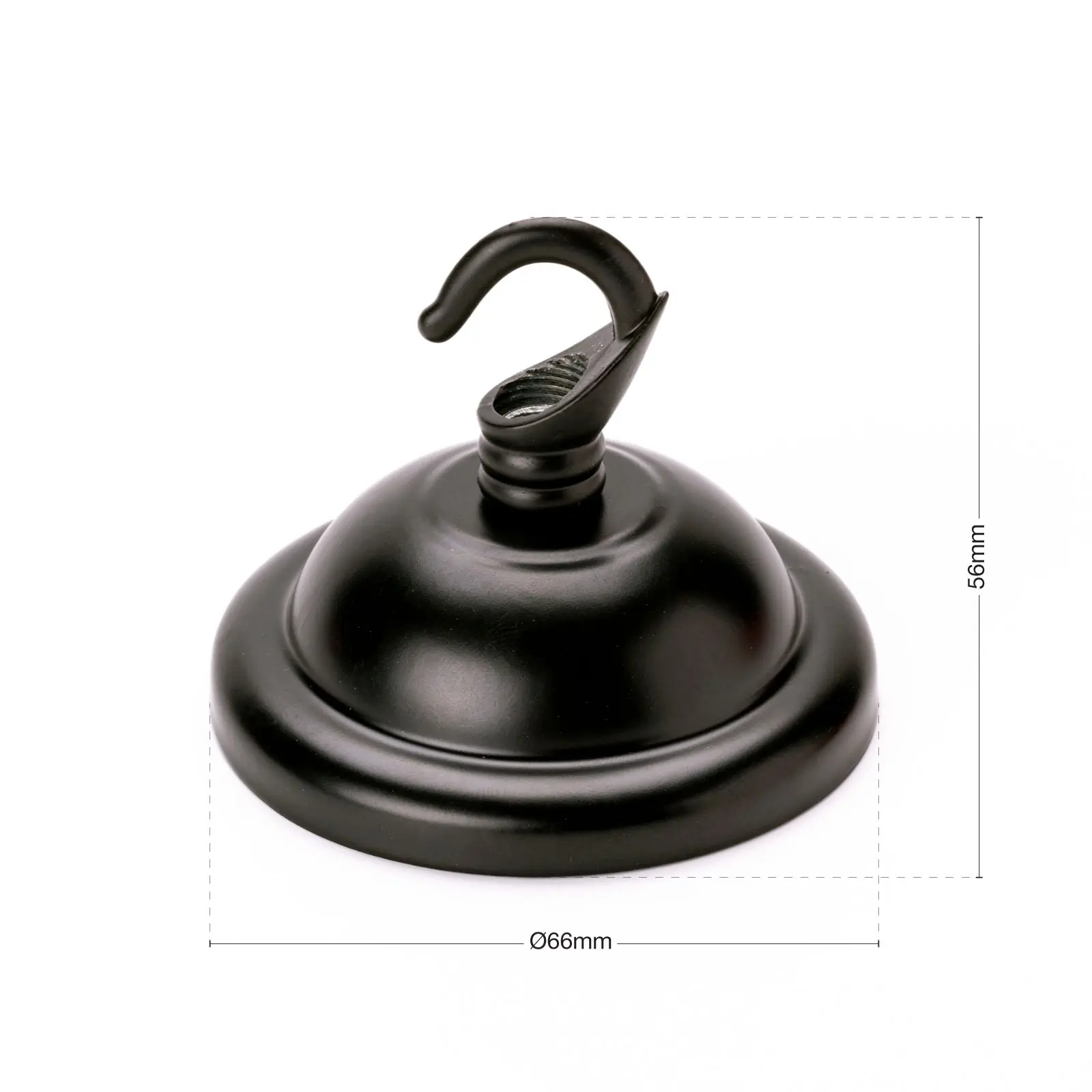 Plafonska rozeta sa kukama, Ø 66 mm, crna - 3