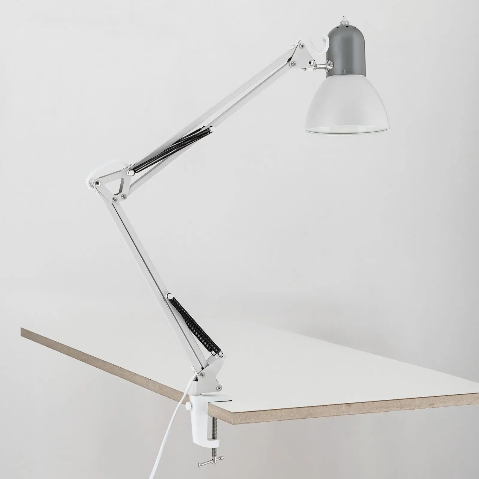 Stezna stona stega za lampe, bela/nikl - 4