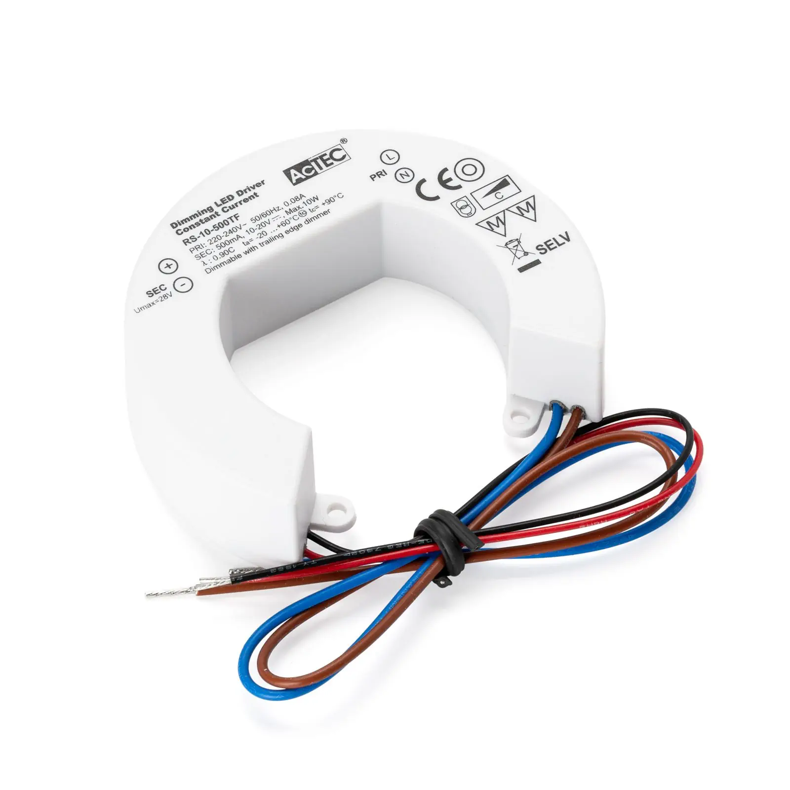 Drajver 10h ACTEC RS-10-500TF, okrugli, 500 mA, 10 W, dimabilan - 1