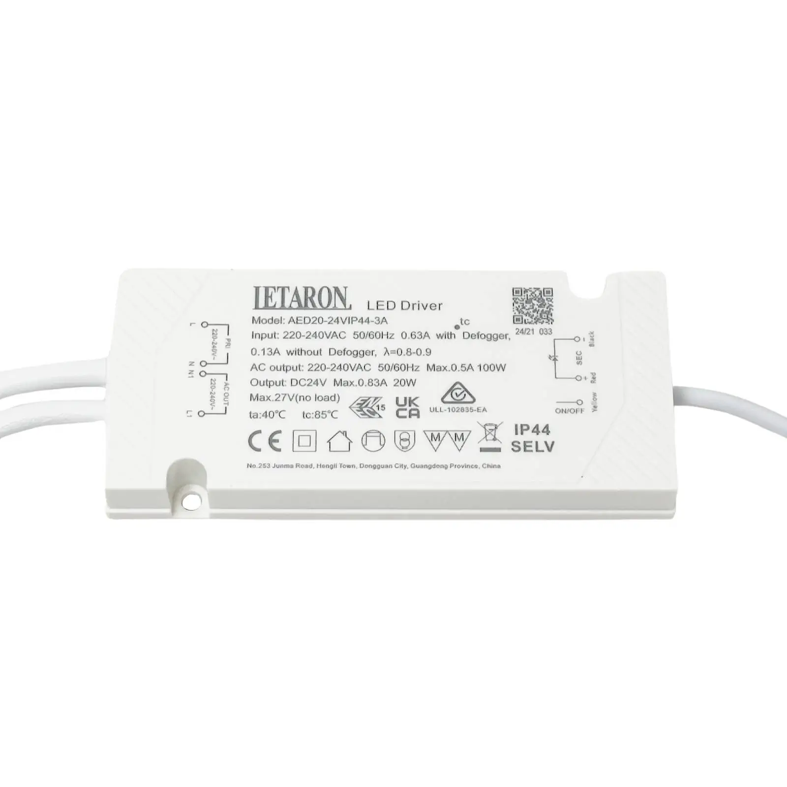 Drajver 20r LETARON AED20-24VIP44-3A, 20 W, 24 V, 830 mA, nije dimabilan - 1