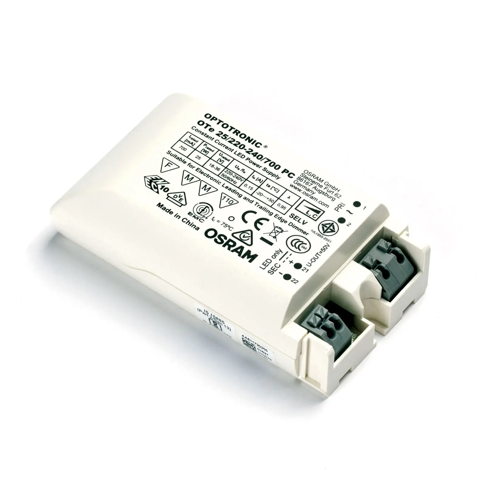 Drajver 25s OSRAM OTe 25/220–240/700 mA 25 W, dimabilan - 1