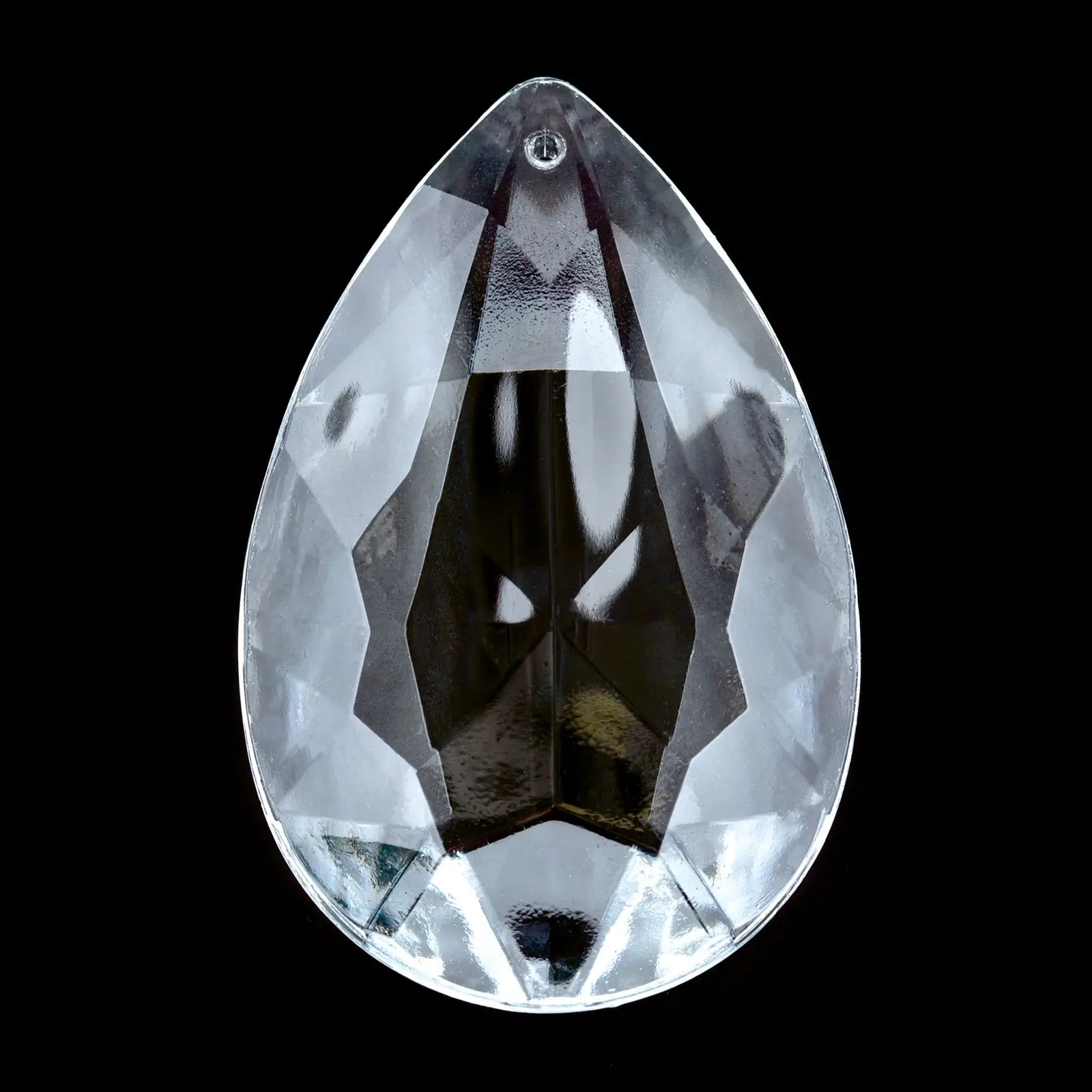 Stakleni privezak badem, presovano staklo, 64x41 mm, transparentno - 2