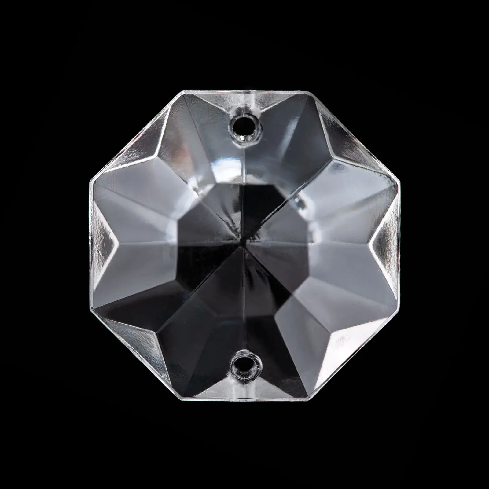Kristal za luster – oktagon 5122, presovano staklo, 2 rupe, 24 mm, transparentni - 2